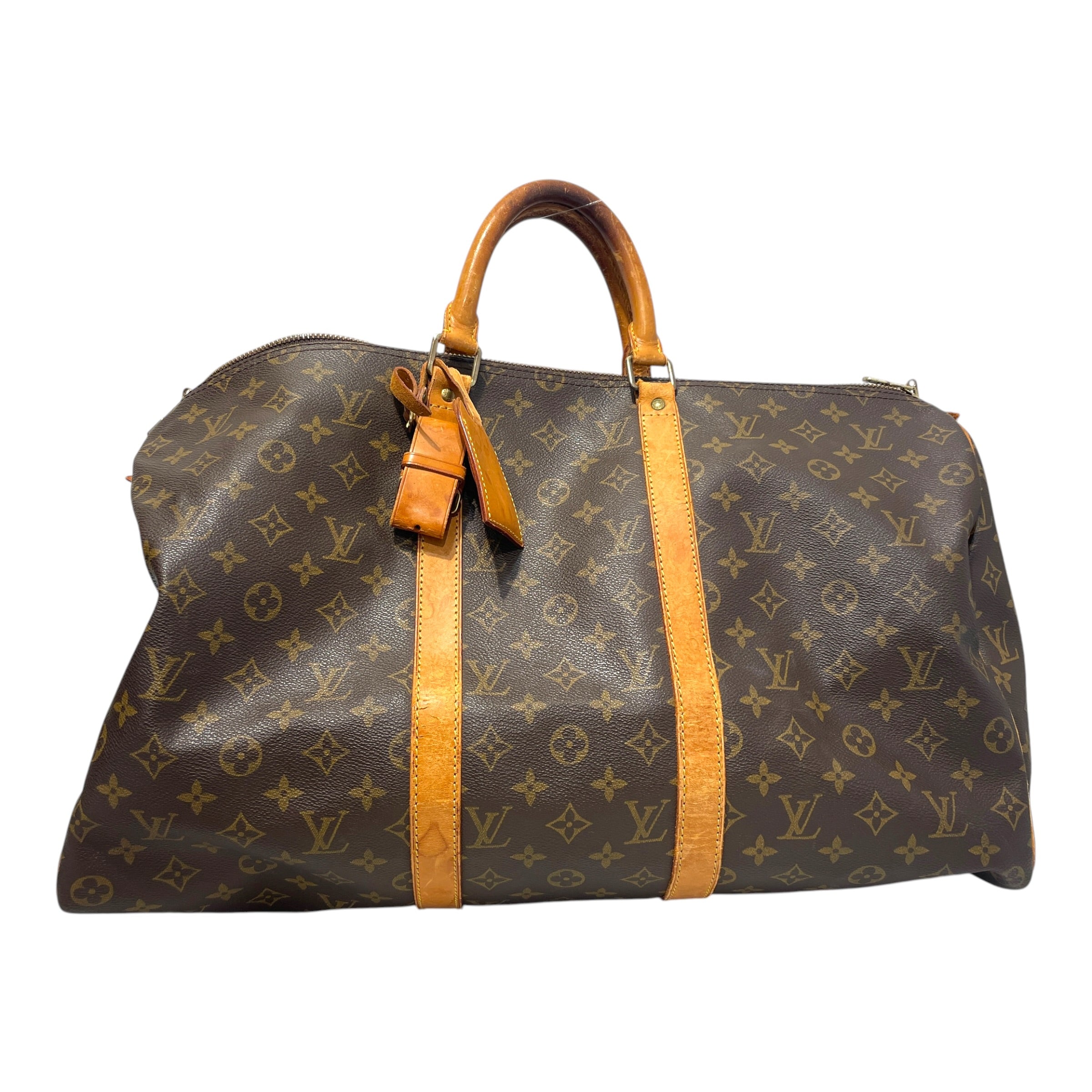 LOUIS VUITTON/Luggage/Monogram/Leather/BRW/Keepall view 4