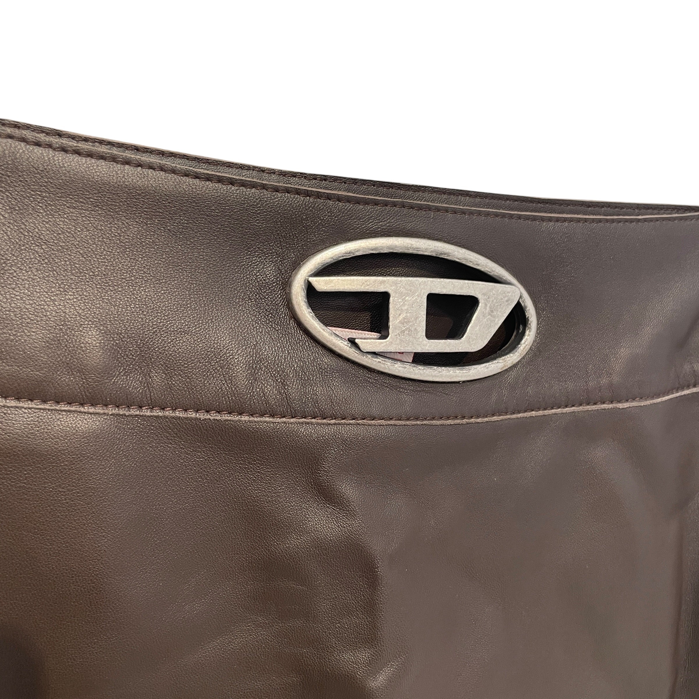 DIESEL/Skirt/40/Leather/BRW/L-Dixy D Logo Mini skirt view 3