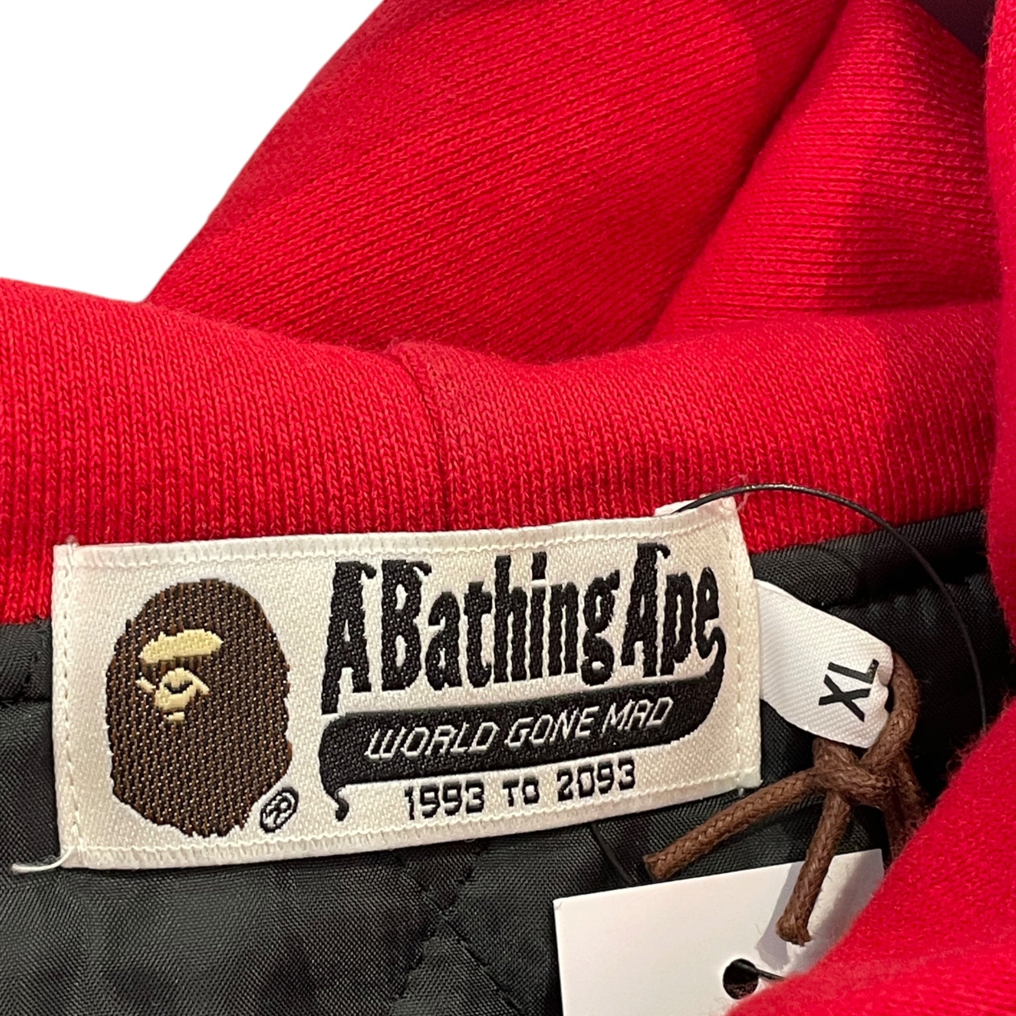 A BATHING APE/Quilted Jkt/XL/Cotton/RED/Camouflage/FULL ZIP UP view 3