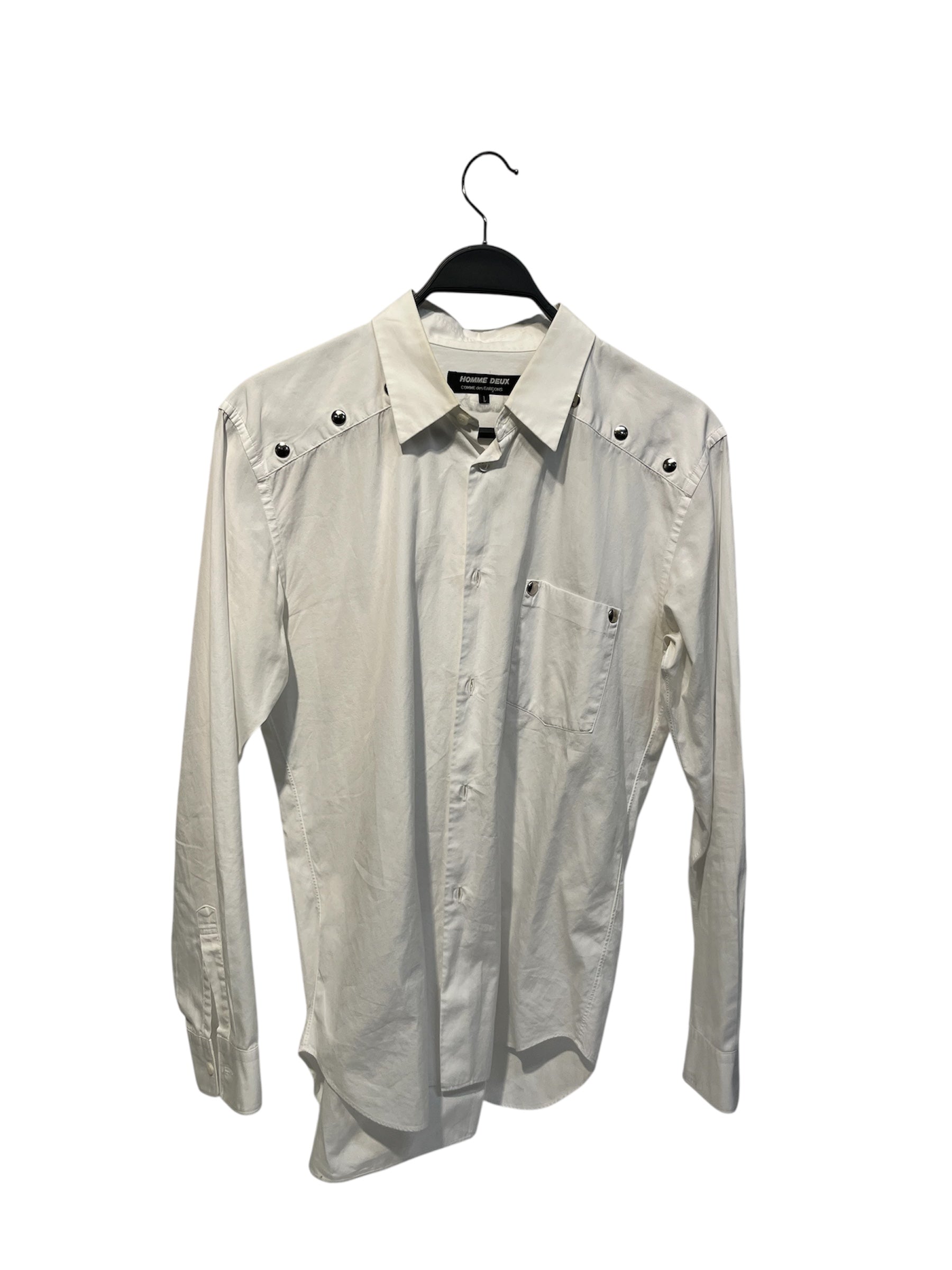COMME des GARCONS HOMME DEUX/LS Shirt/L/Cotton/WHT/ view 1