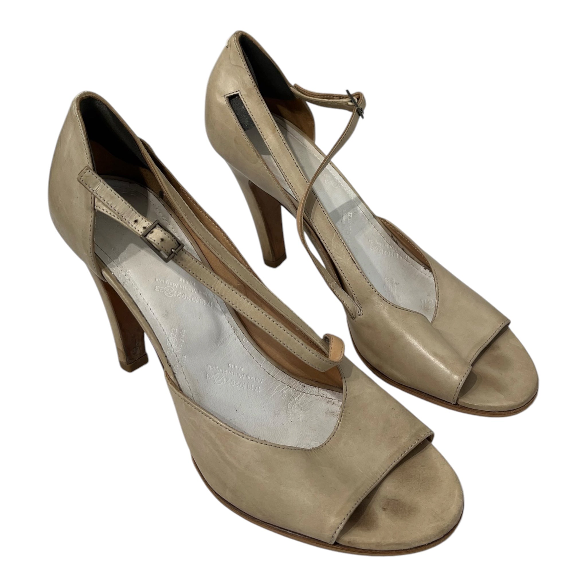 Maison Margiela/Heels/EU 39/Leather/BEG/58WP006 STRIP BUCKLE HEEL view 1
