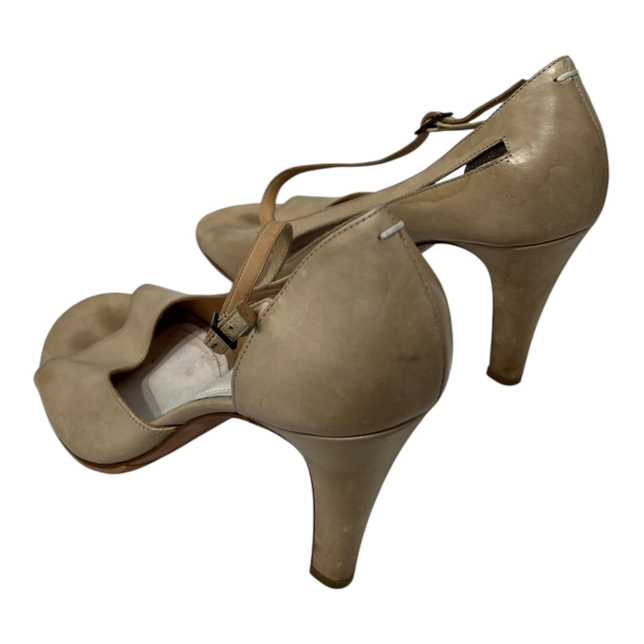 Maison Margiela/Heels/EU 39/Leather/BEG/58WP006 STRIP BUCKLE HEEL view 2