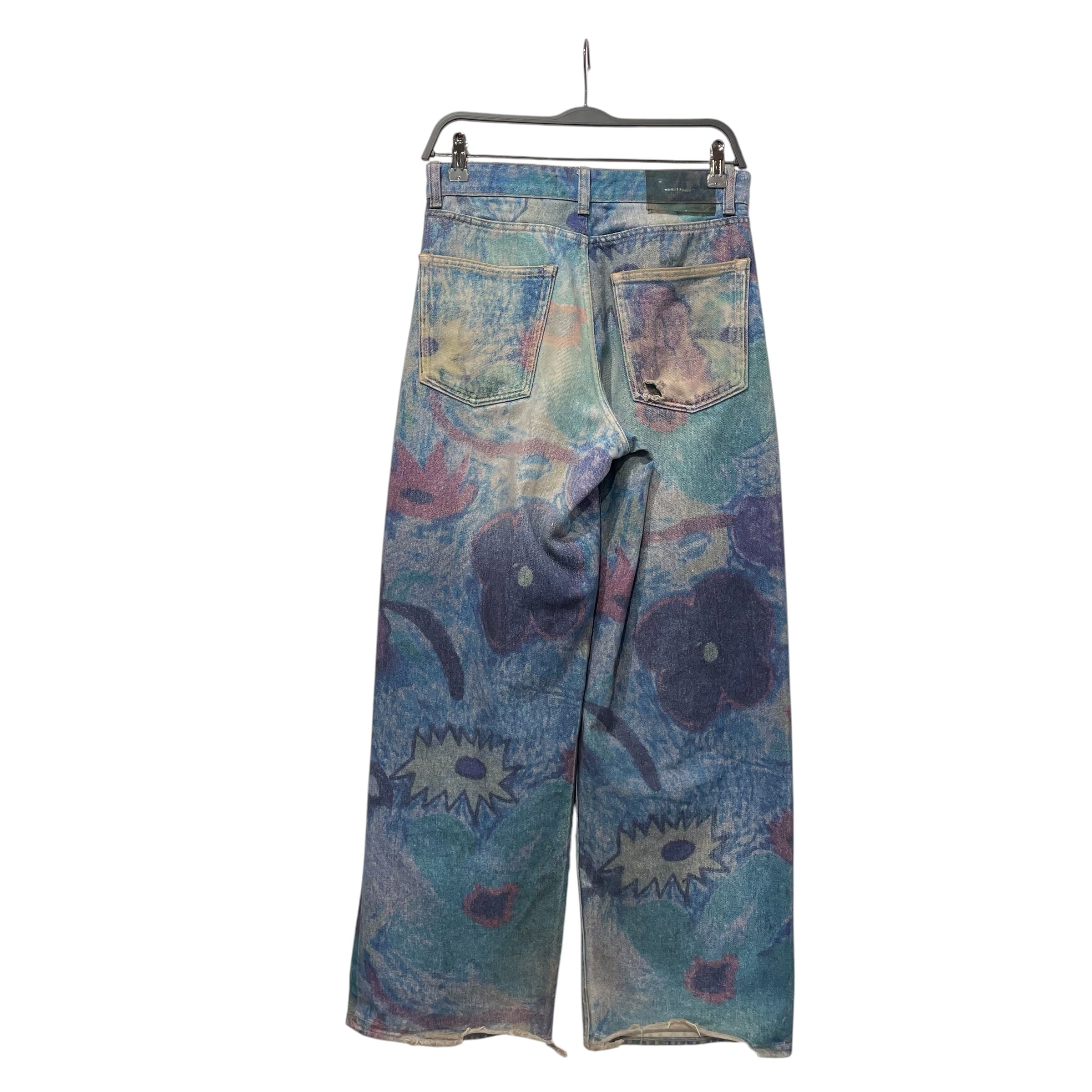OUR LEGACY/Straight Pants/32/Denim/IDG/All Over Print/FLORAL DRAWINGS view 2