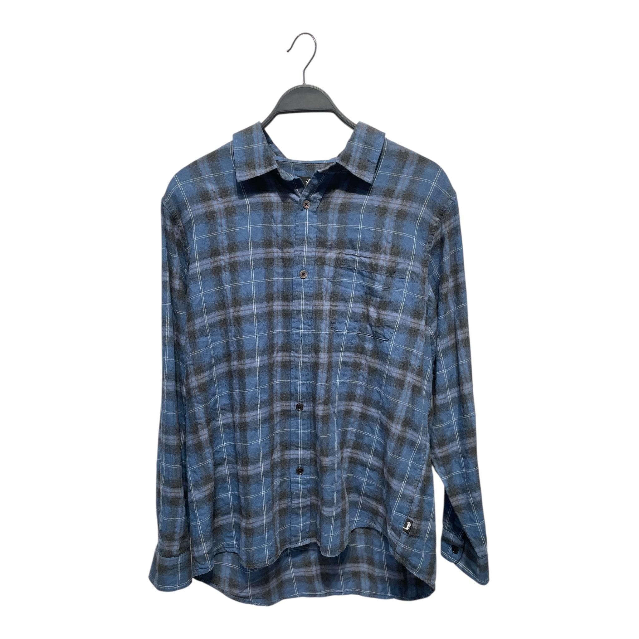STUSSY/LS Shirt/M/Cotton/NVY/Plaid/BEACH PLAID SHIRT view 1
