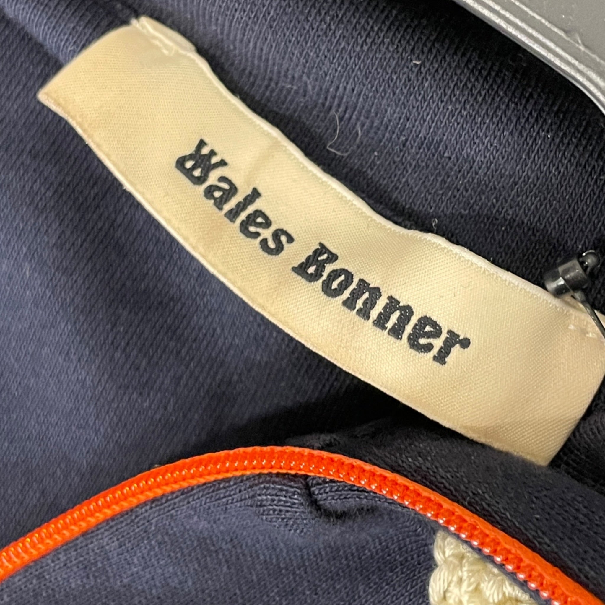 WALES BONNER/Track Jkt/2/Cotton/NVY/1/4 zip, org on chest view 3