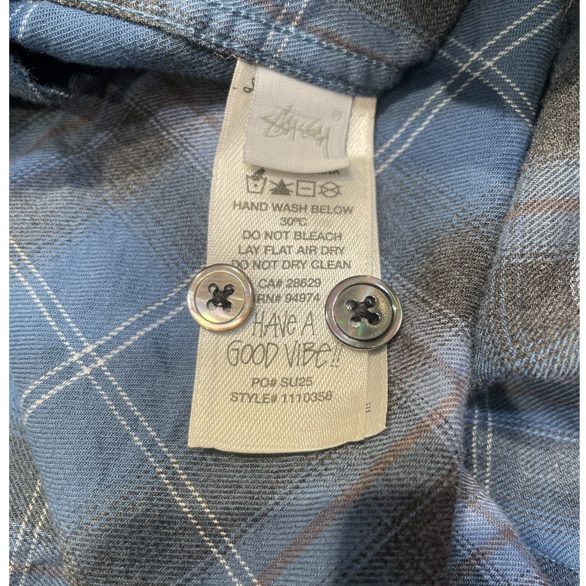 STUSSY/LS Shirt/M/Cotton/NVY/Plaid/BEACH PLAID SHIRT view 4