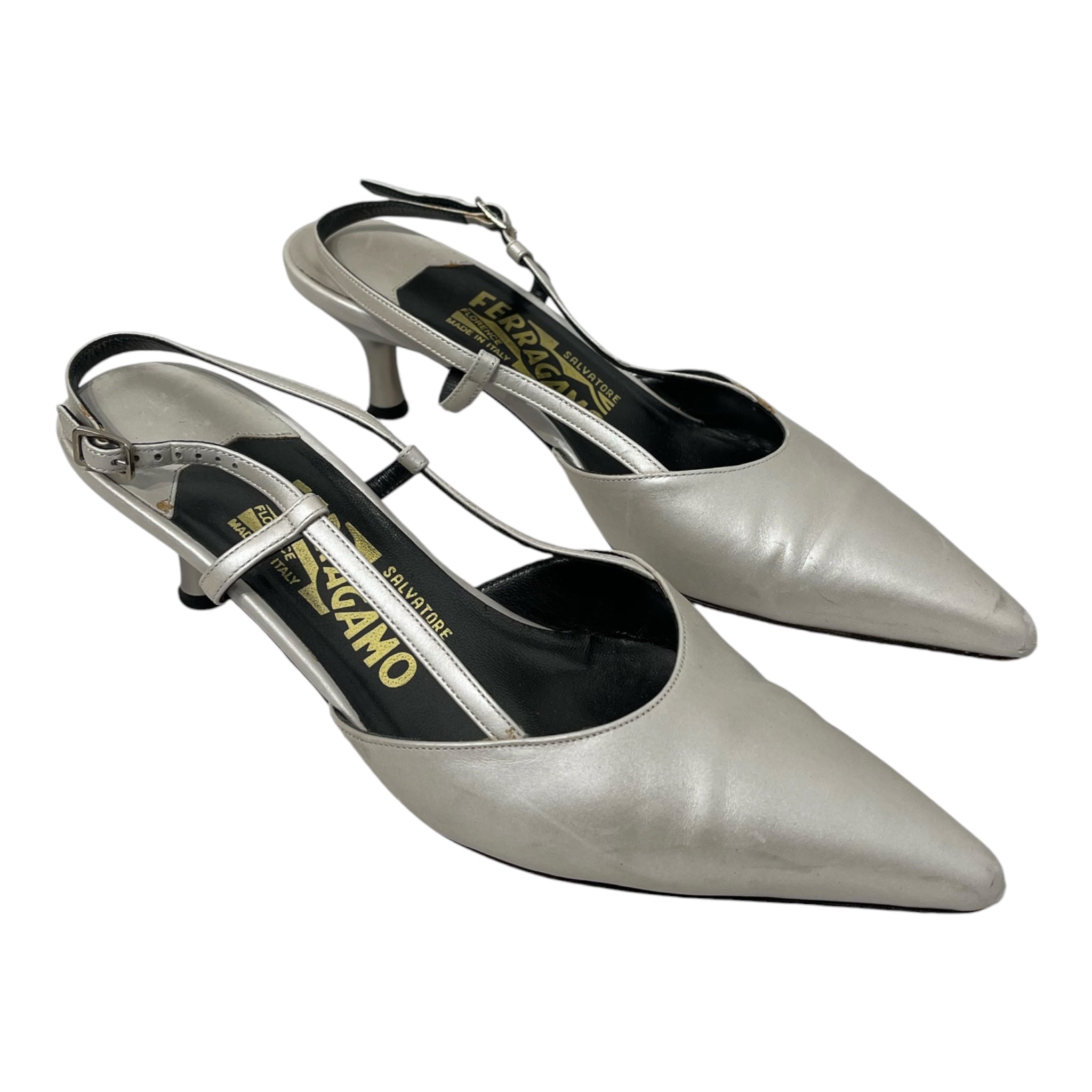 Salvatore Ferragamo/Heels/US 6.5/Leather/SLV/SLINGBACK STRAP HEEL view 1