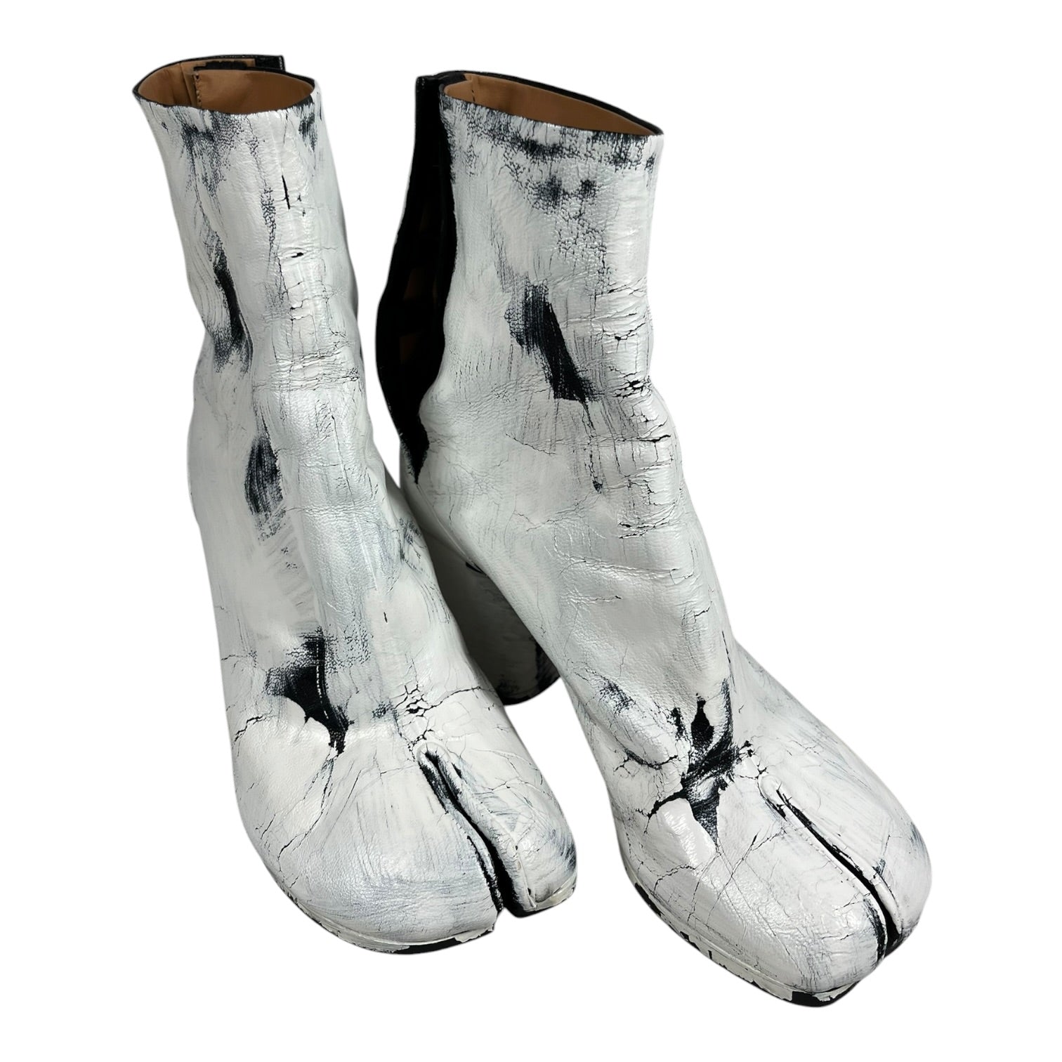Maison Margiela/Heels/EU 35/Leather/WHT/PAINTED TABI ANKLE BOOTS view 1
