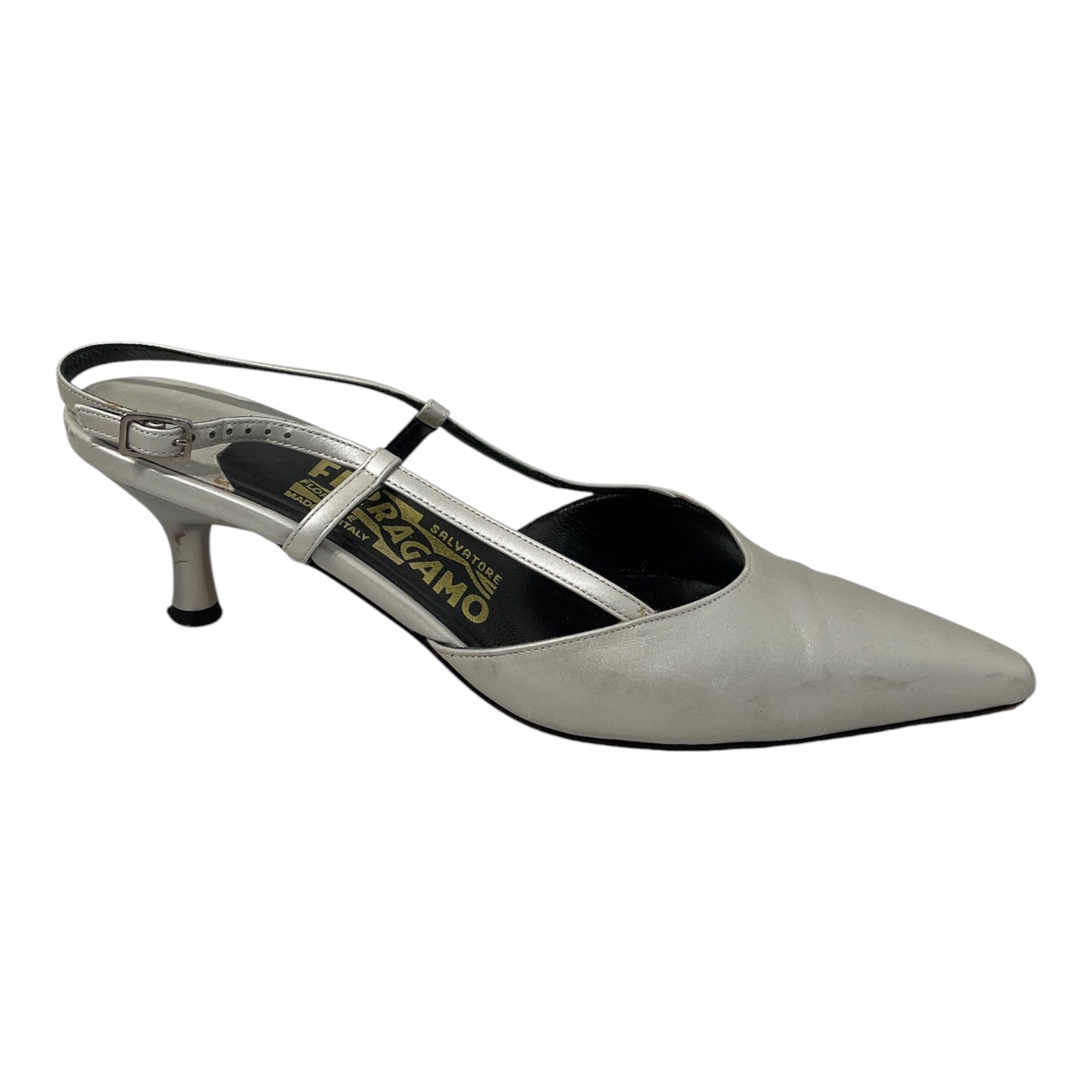 Salvatore Ferragamo/Heels/US 6.5/Leather/SLV/SLINGBACK STRAP HEEL view 3