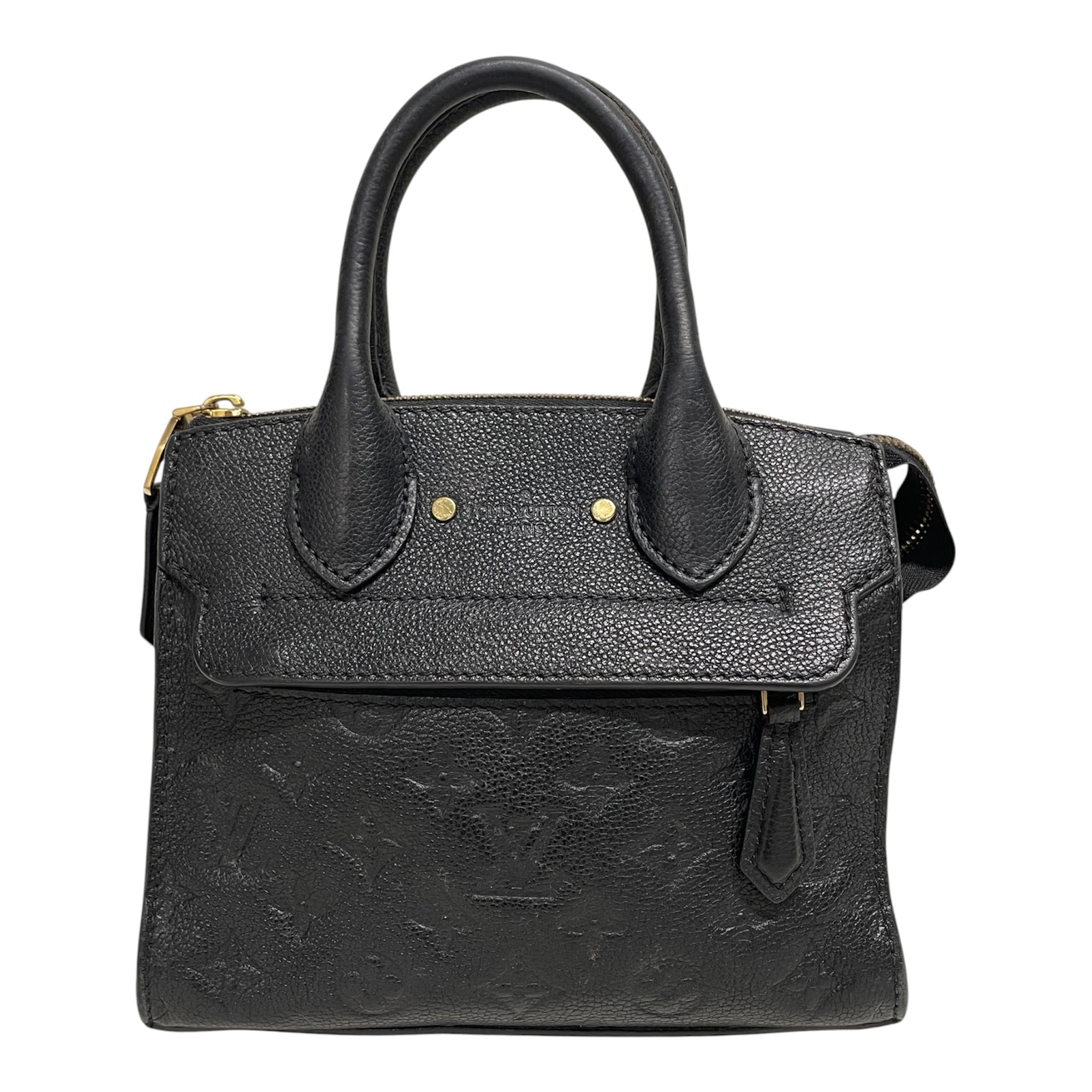 LOUIS VUITTON/Hand Bag/Monogram/Leather/BLK/9XC3JRD/MINI PONT-NEUF view 1