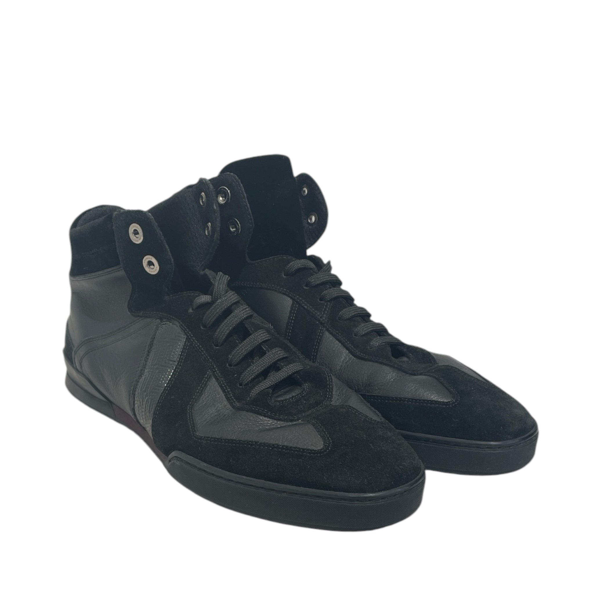 VERSACE/Hi-Sneakers/EU 42/Suede/BLK/ view 1