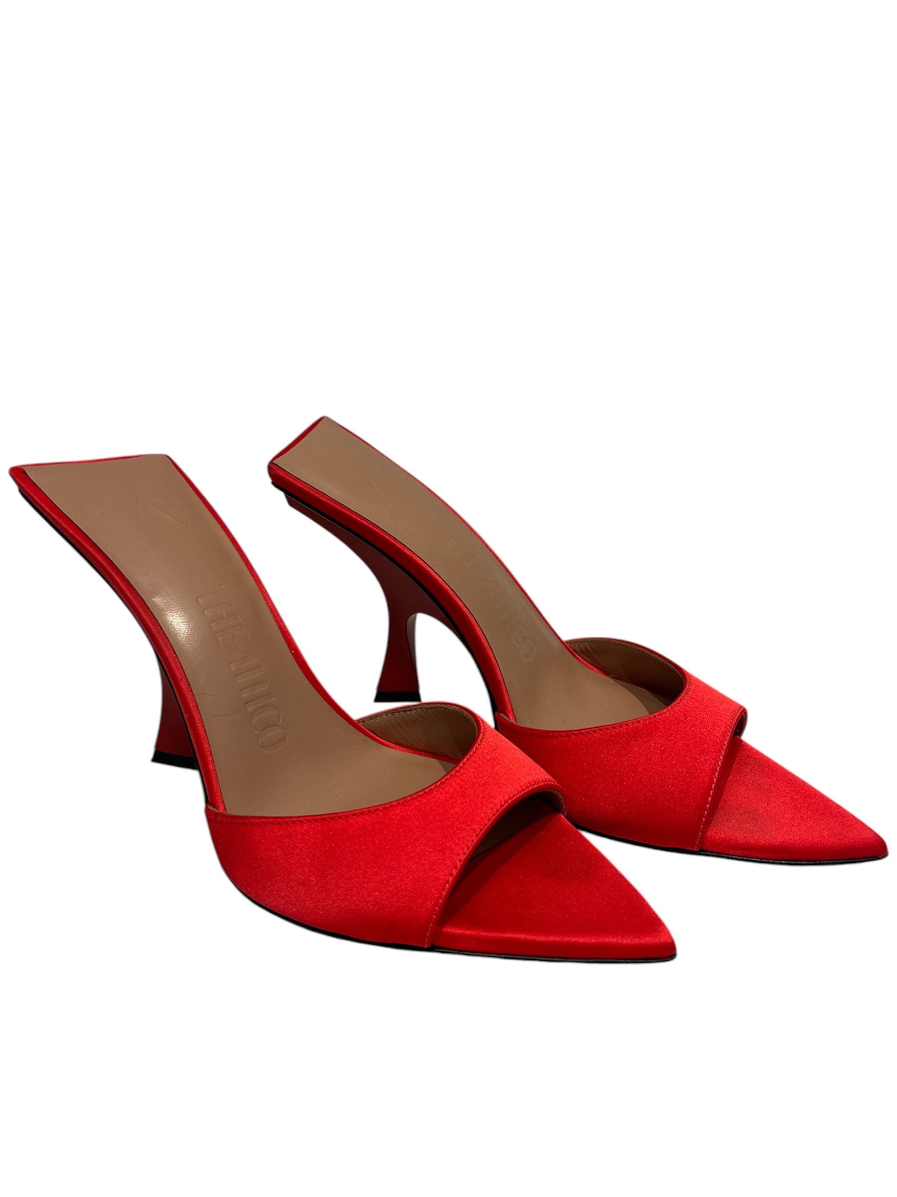THE ATTICO/Heels/EU 37/RED/100MM POINTED-TOE SANDALS view 1
