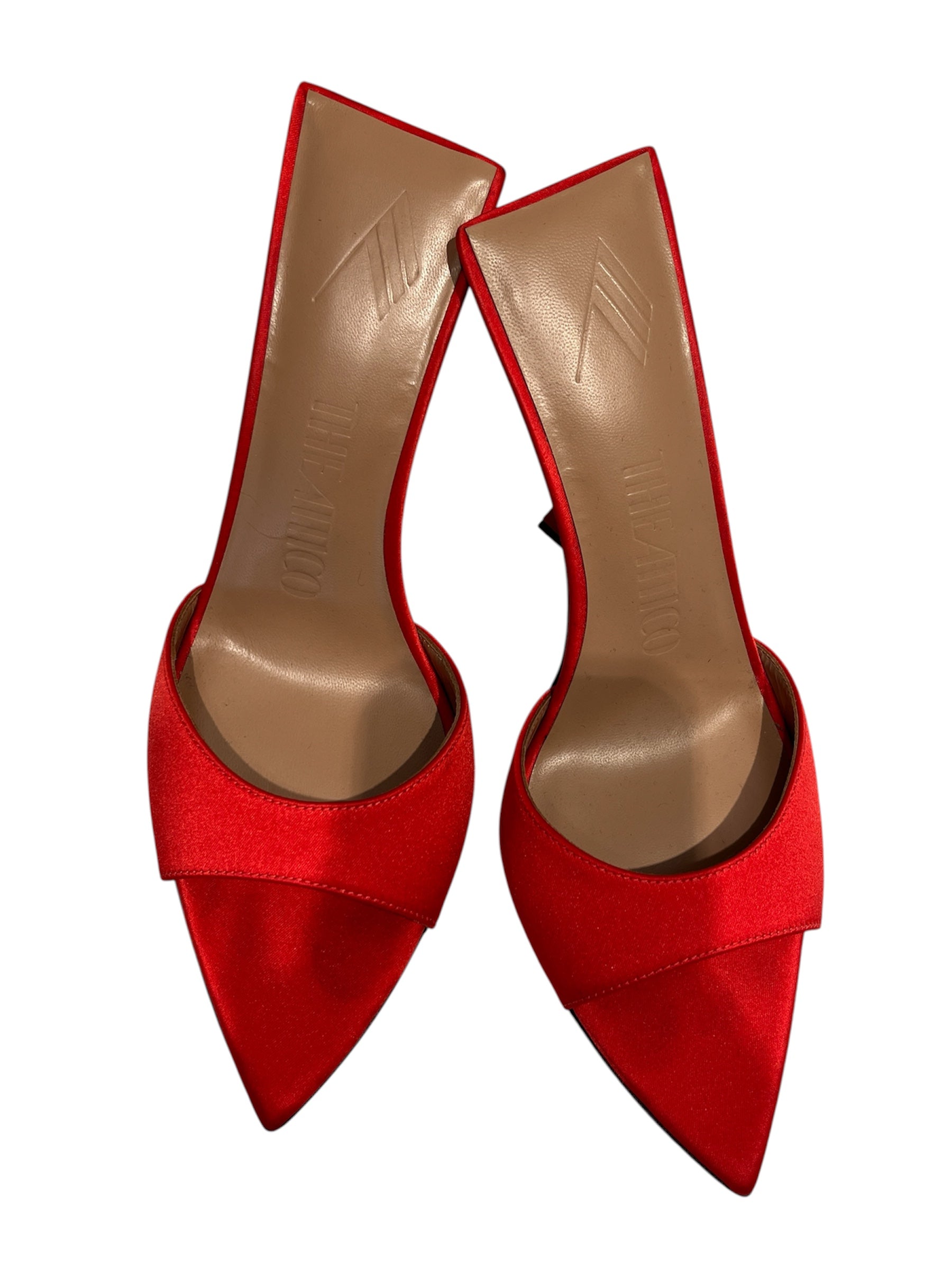 THE ATTICO/Heels/EU 37/RED/100MM POINTED-TOE SANDALS view 3