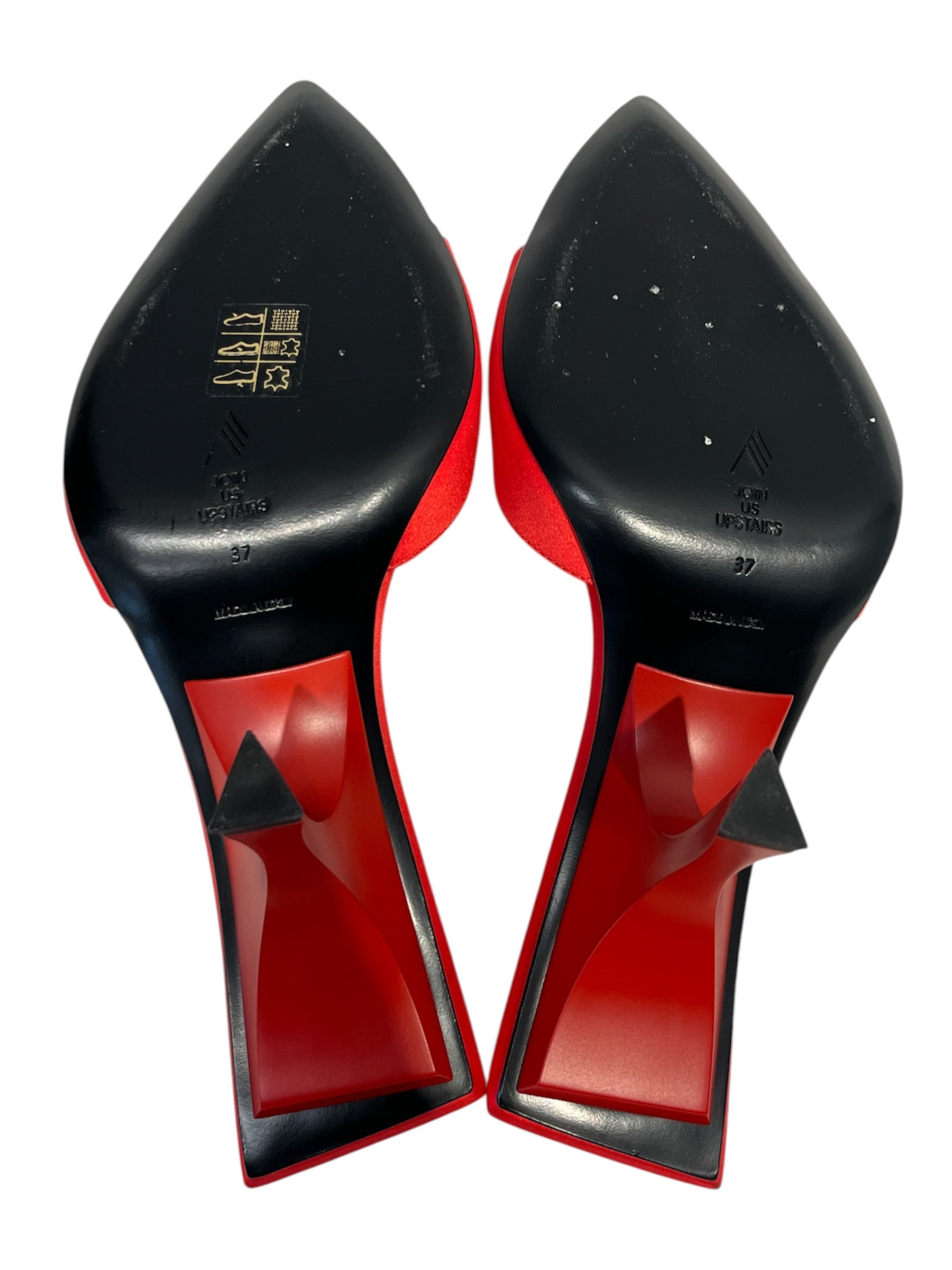 THE ATTICO/Heels/EU 37/RED/100MM POINTED-TOE SANDALS view 4