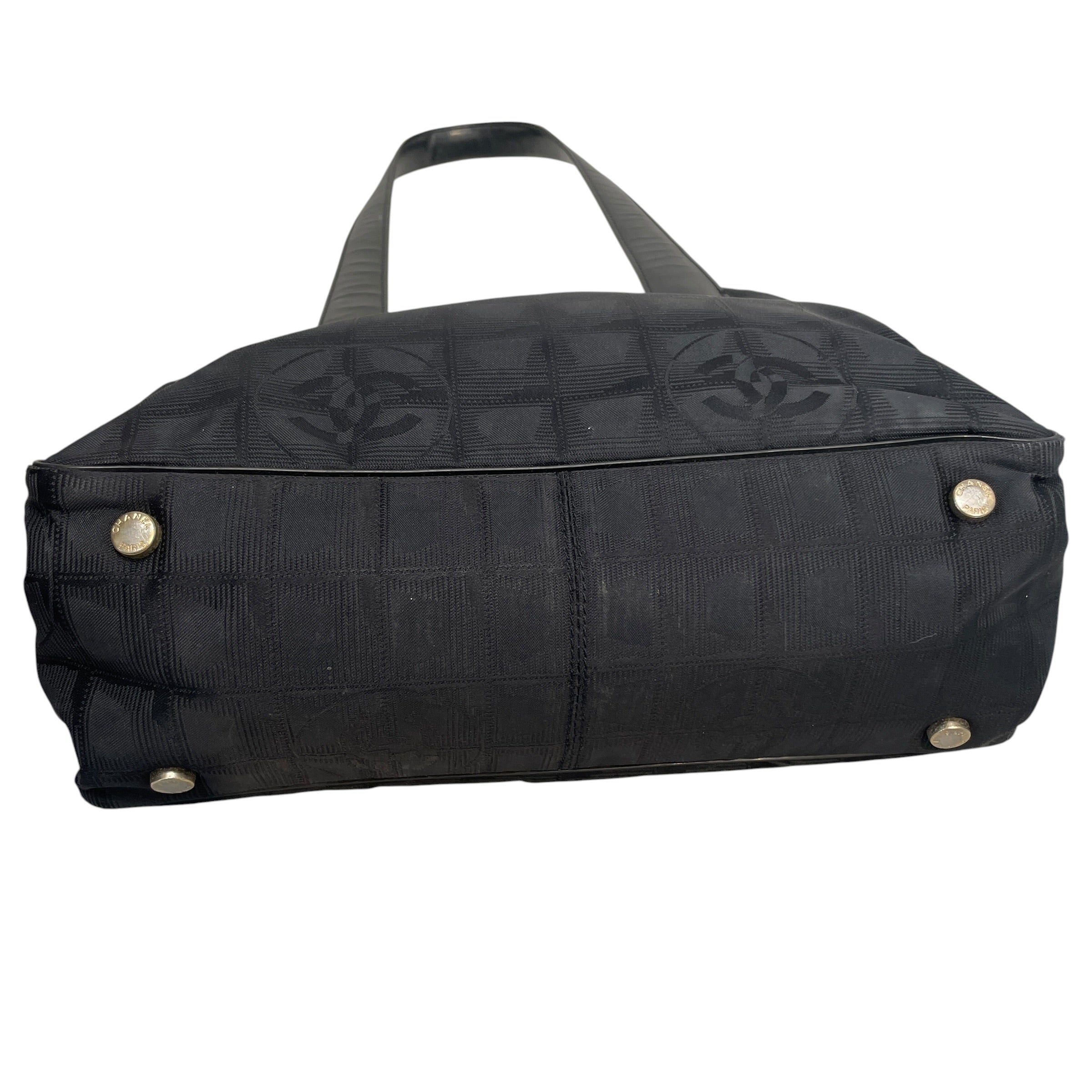 CHANNEL/Bag/Leather/BLK/Monogram black tote view 3