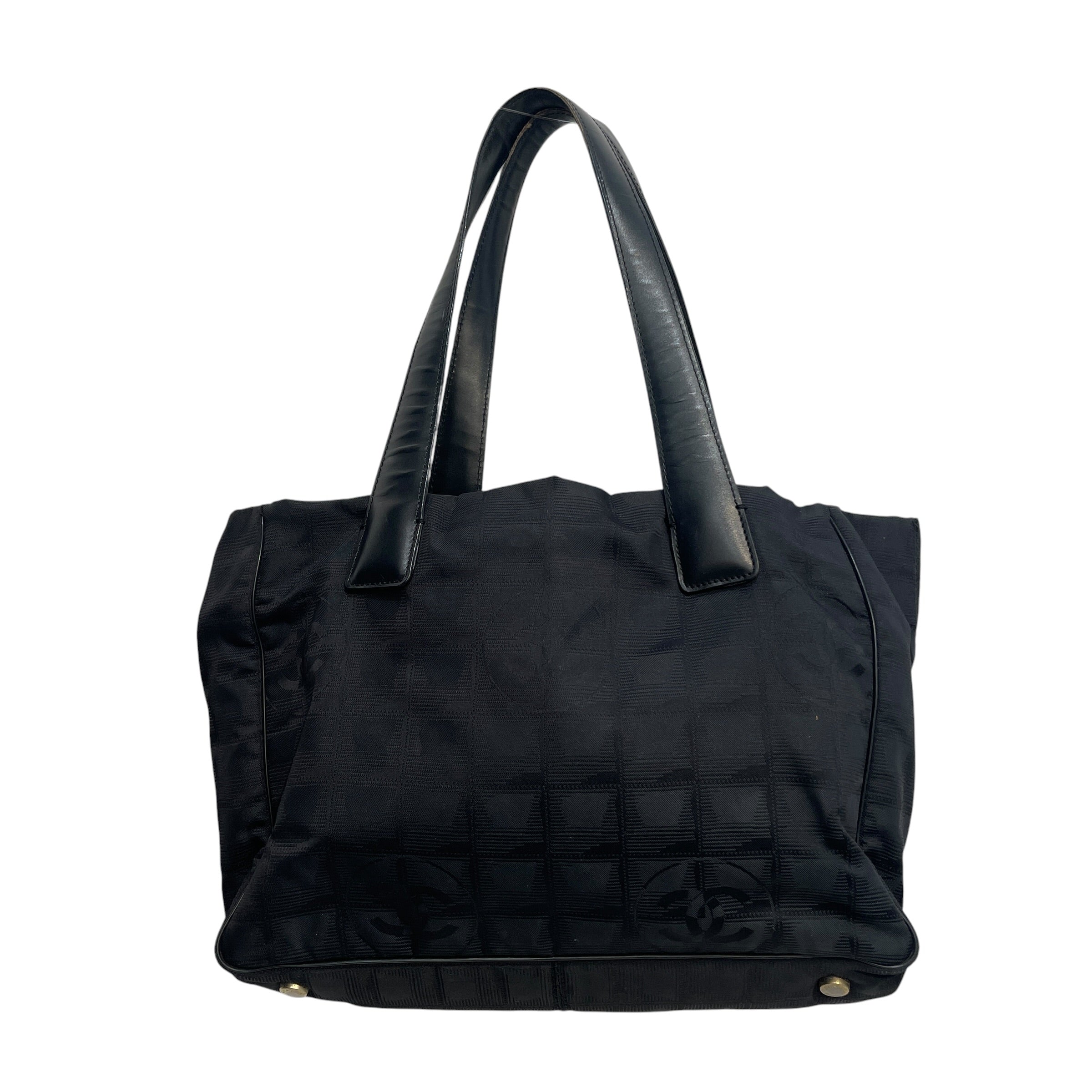 CHANNEL/Bag/Leather/BLK/Monogram black tote view 1