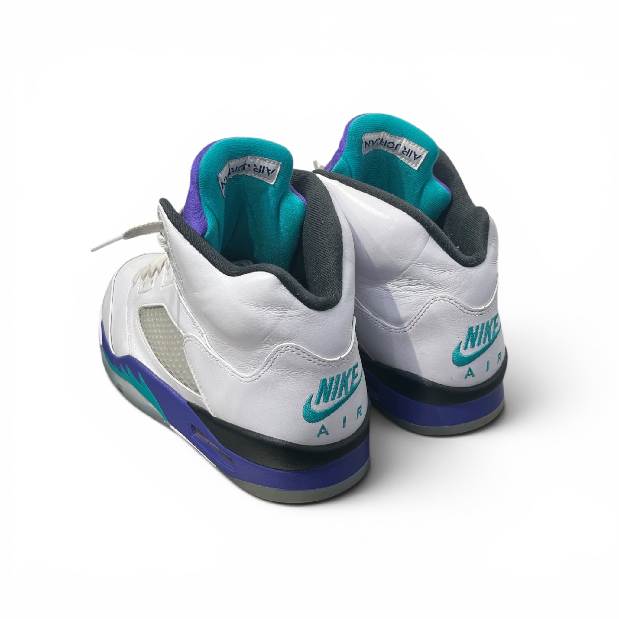 JORDAN BRAND/Hi-Sneakers/US 12/Leather/WHT/PURPLE AND BLUE view 2
