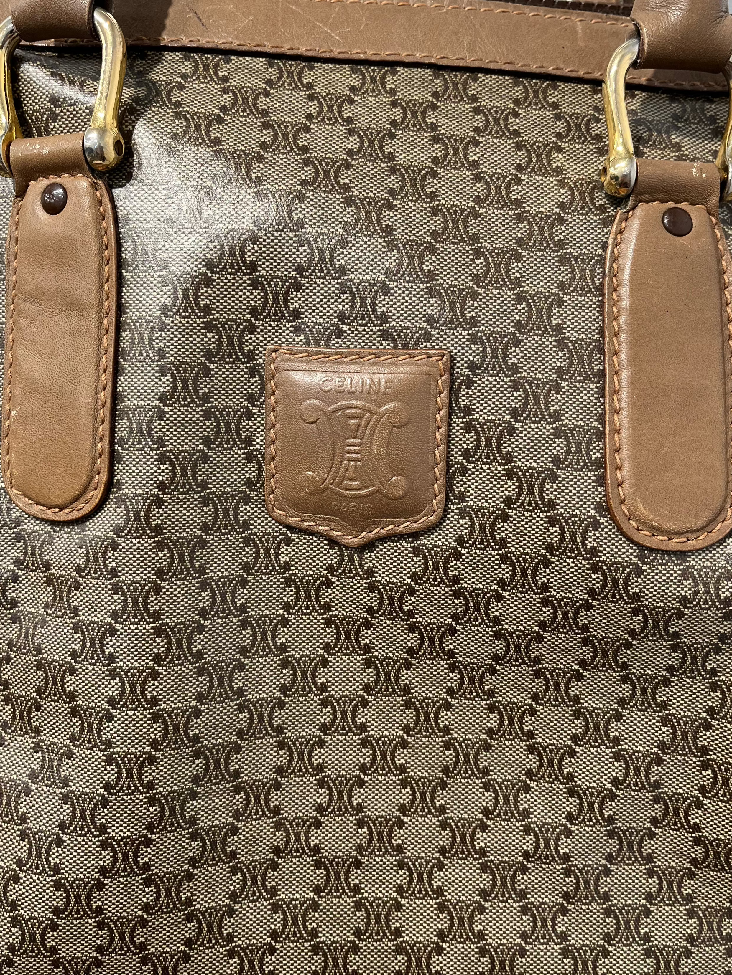 CELINE/Hand Bag/Monogram/Leather/KHK/CANVAS MACADAM MINI BOSTON view 9