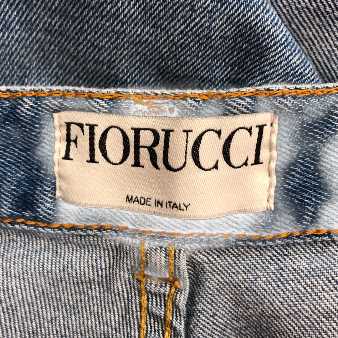 FIORUCCI/Wide Leg Pants/28/Cotton/BLU/LONG FLARE WIDE LEG view 3