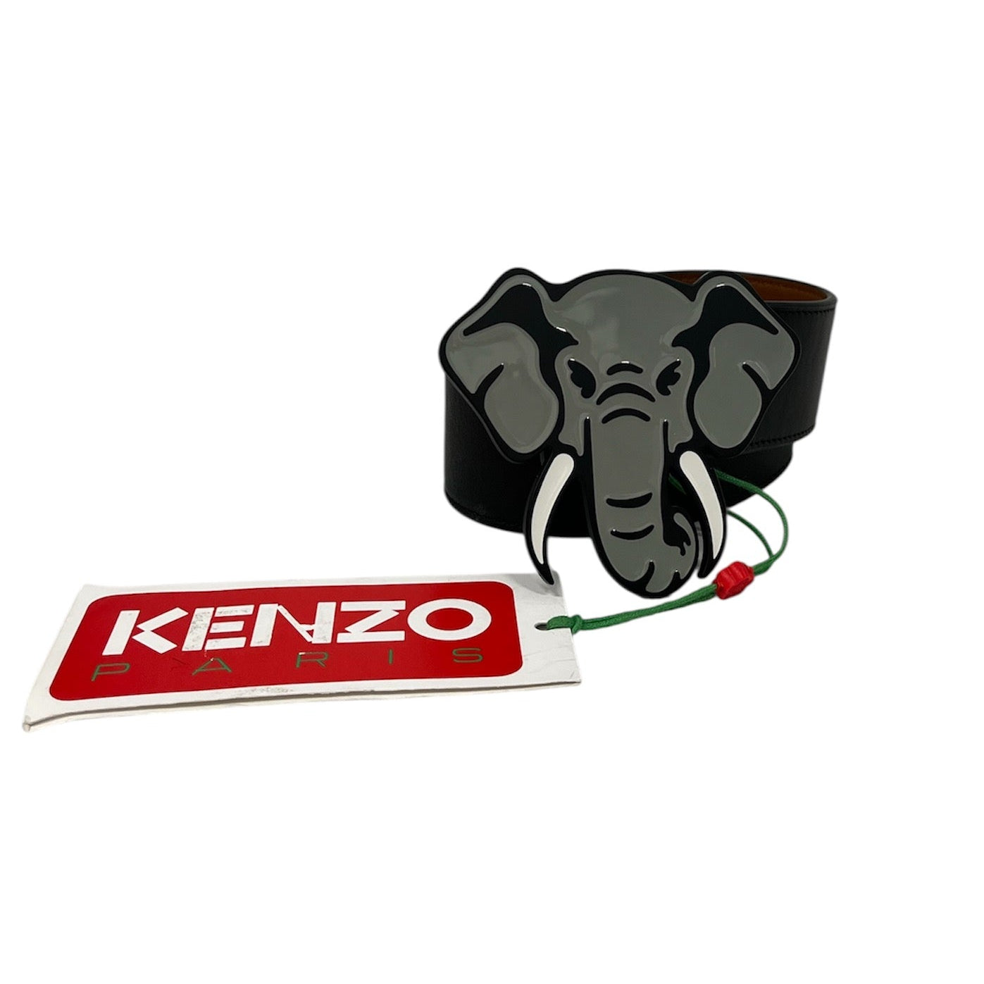 KENZO/Belt/Leather/BLK/GRAY ELEPHANT FACE view 1