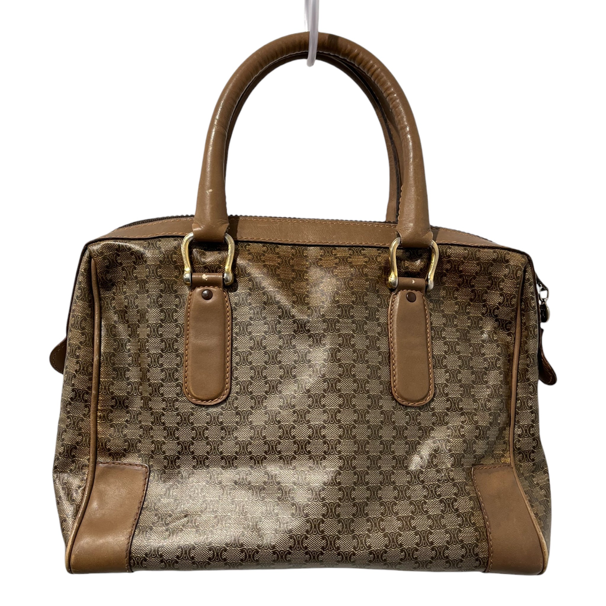 CELINE/Hand Bag/Monogram/Leather/KHK/CANVAS MACADAM MINI BOSTON view 2