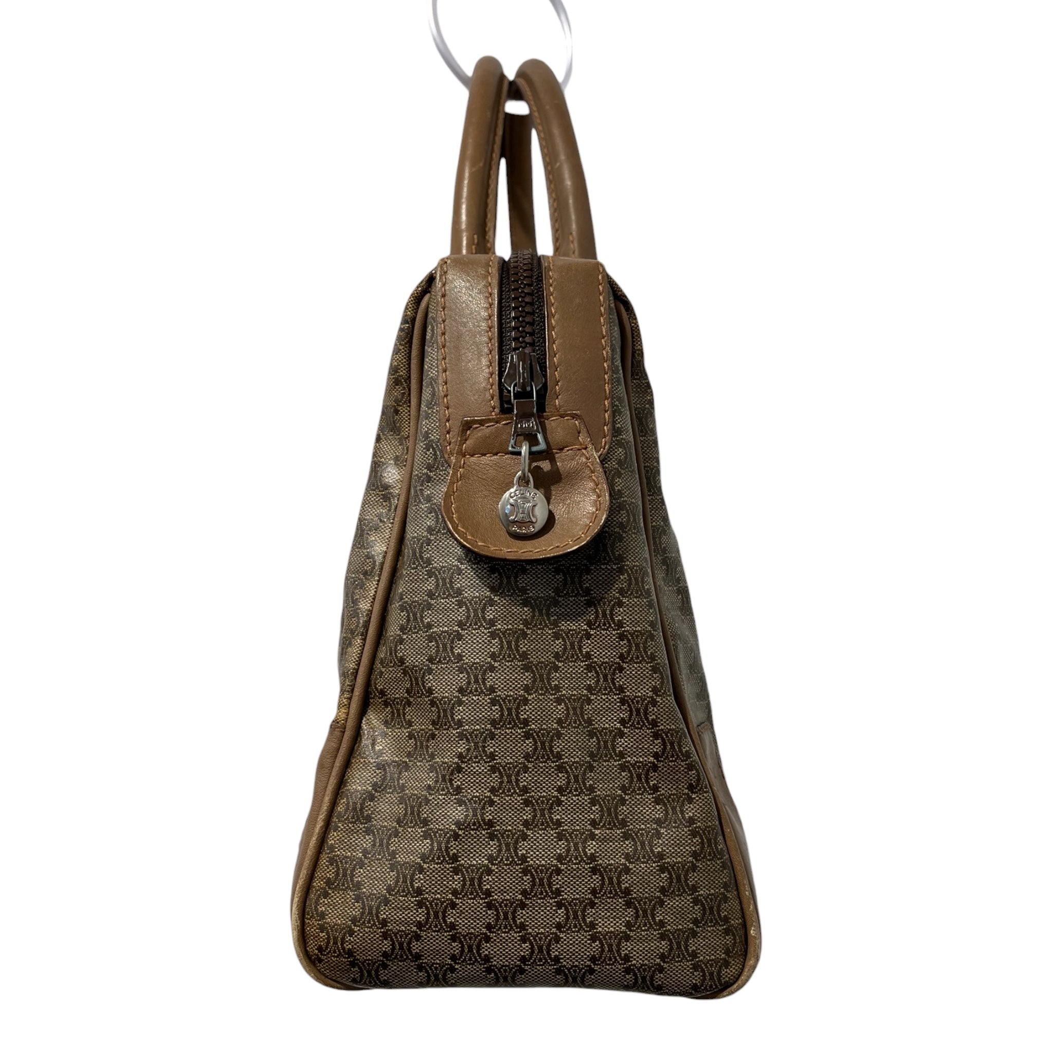 CELINE/Hand Bag/Monogram/Leather/KHK/CANVAS MACADAM MINI BOSTON view 4