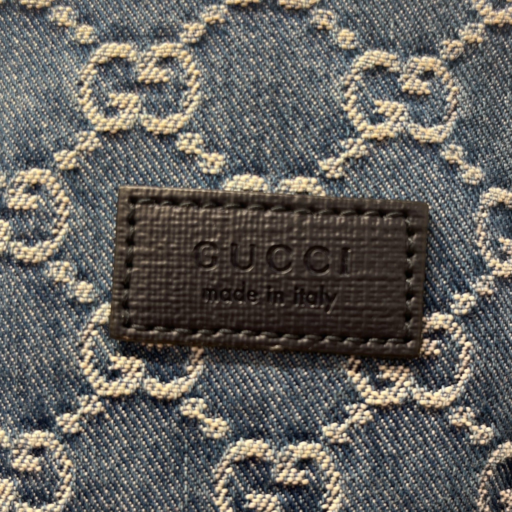 GUCCI/Backpack/Monogram/Denim/IDG/kid's monogram denim backpack view 3