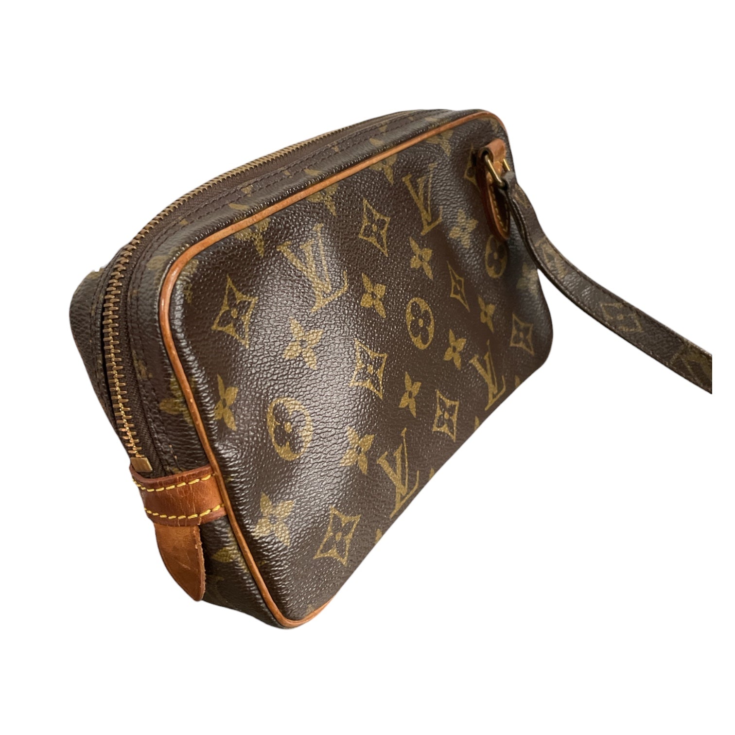 LOUIS VUITTON/Cross Body Bag/Leather/BRW/Pochette Marly Bandouliere view 6