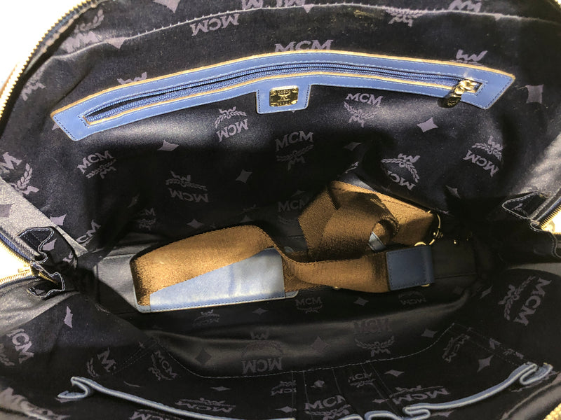 MCM/Briefcase/OS/Leather/BLU/