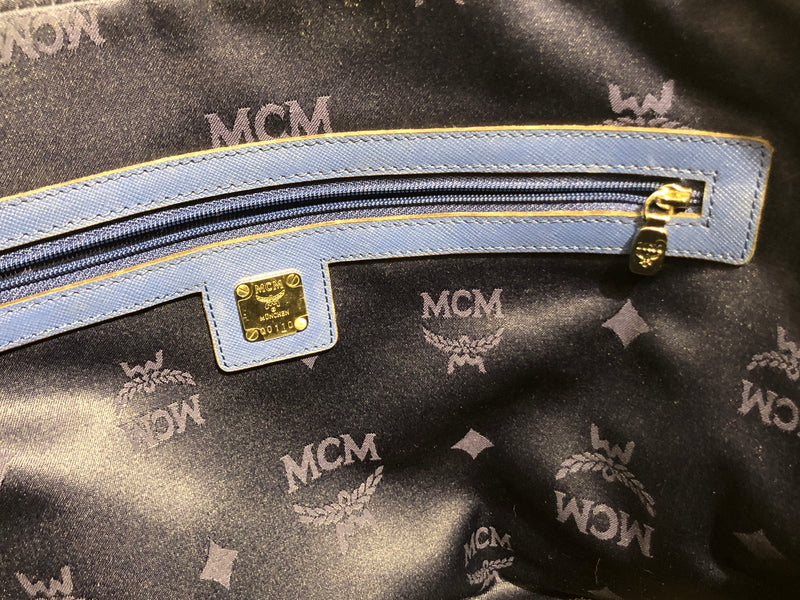 MCM/Briefcase/OS/Leather/BLU/