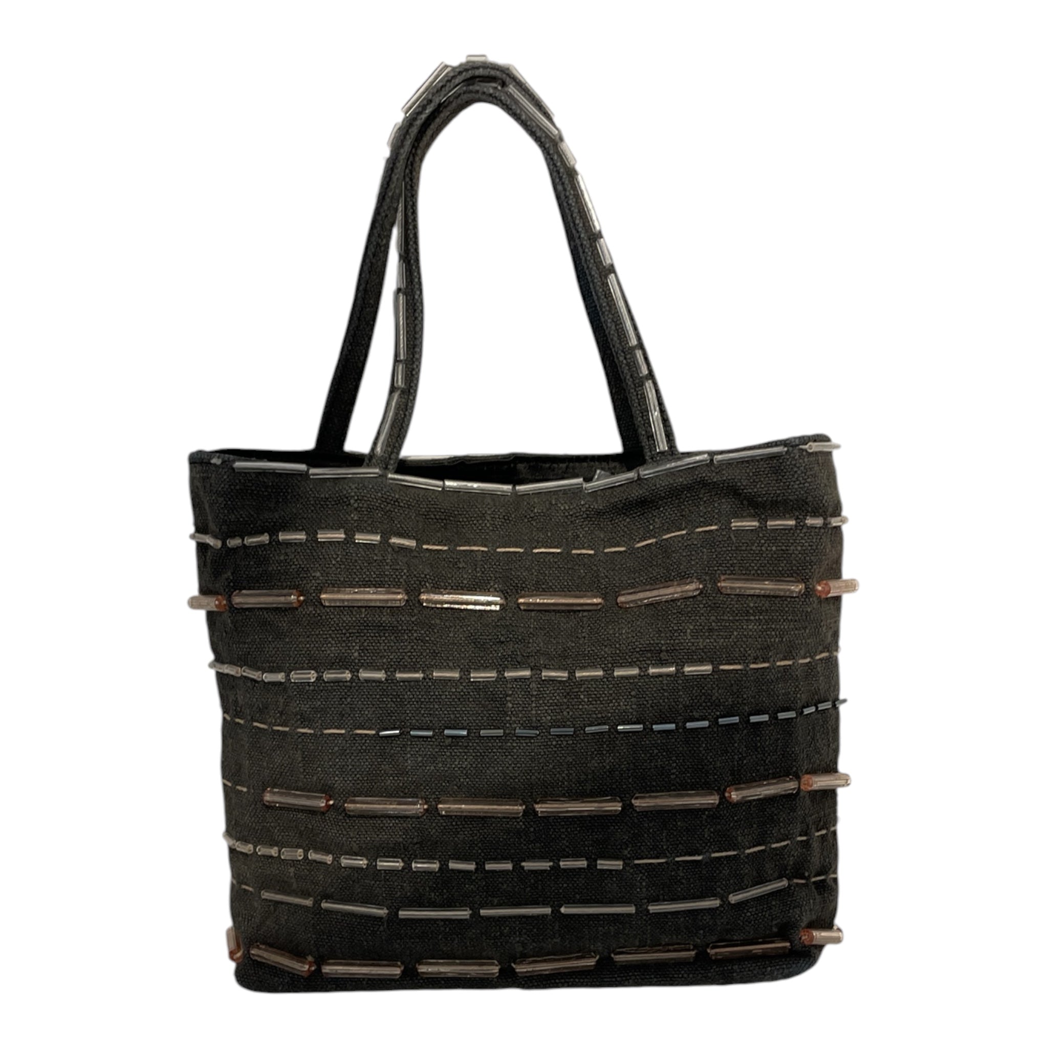 PRADA/Hand Bag/Cotton/GRY/Vintage Bead Bag view 2