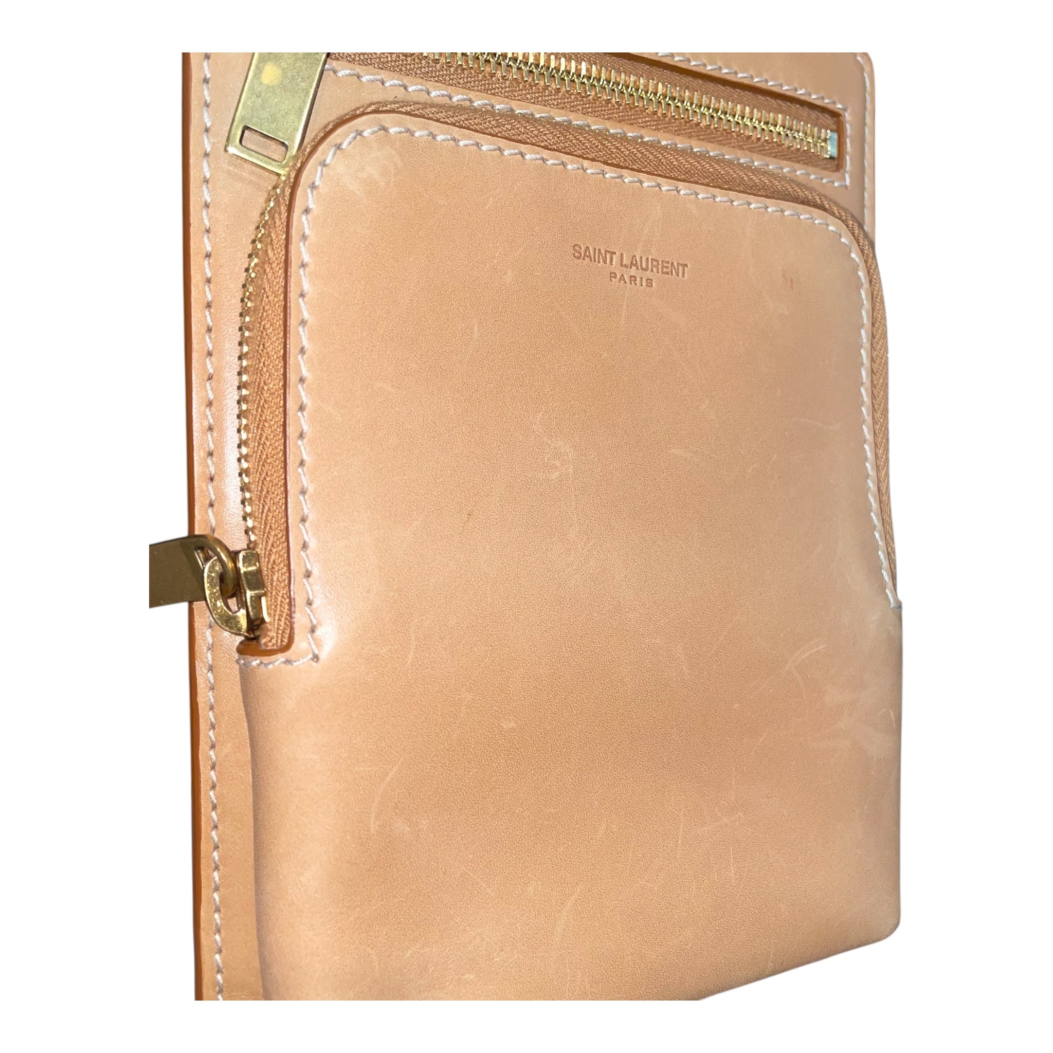 SAINT LAURENT/Cross Body Bag/Leather/BEG/SMALL CROSSBODY BA view 6