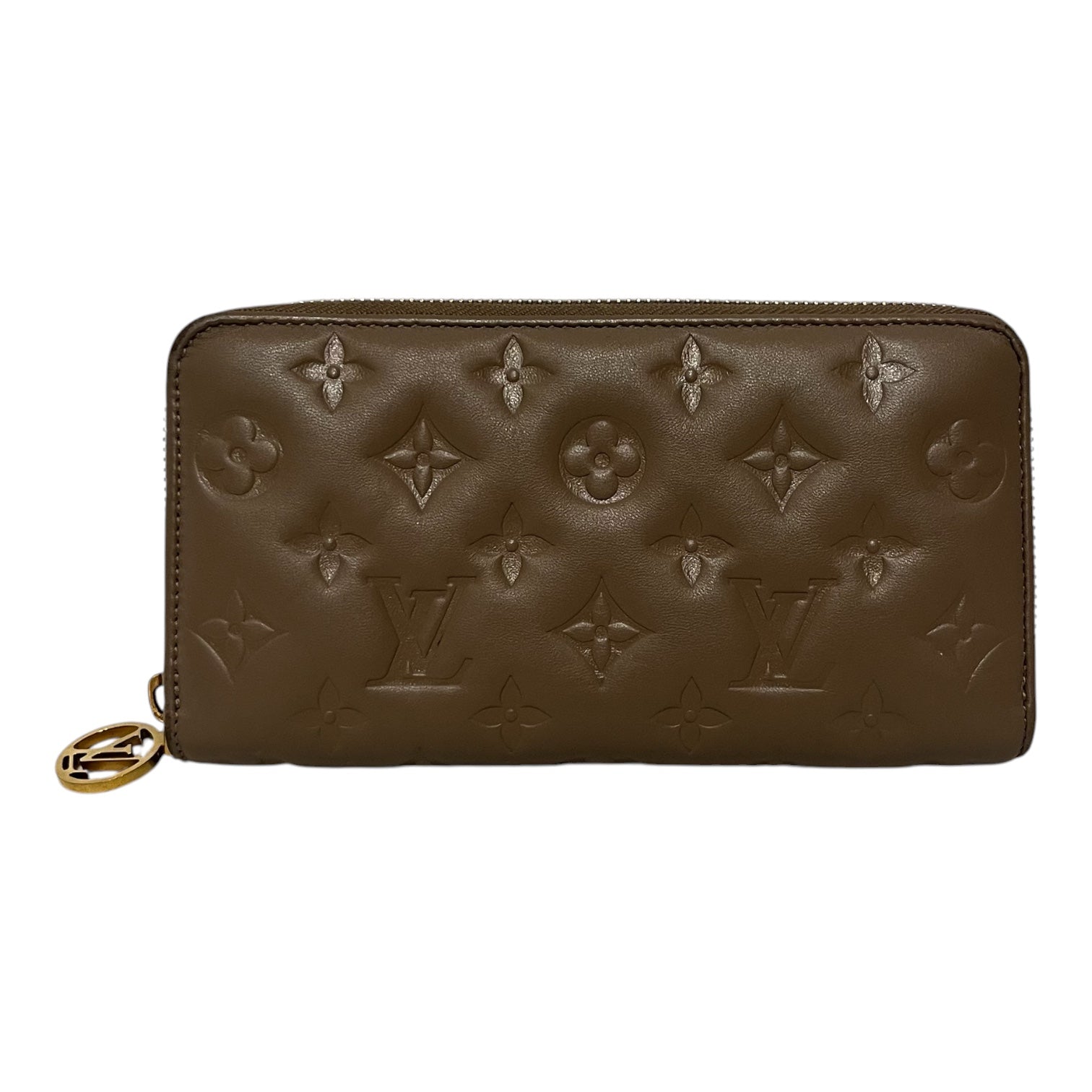 LOUIS VUITTON/Long Wallet/Monogram/Leather/BEG/L's/ZIppy wallet view 1