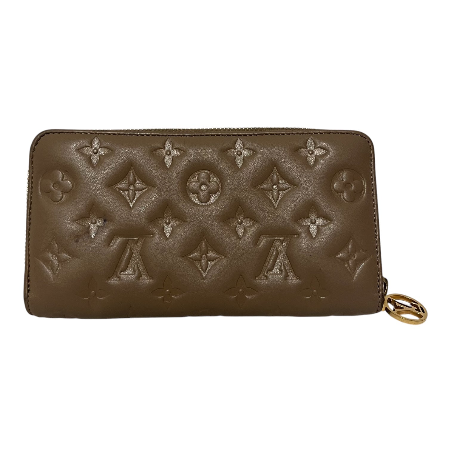 LOUIS VUITTON/Long Wallet/Monogram/Leather/BEG/L's/ZIppy wallet view 2