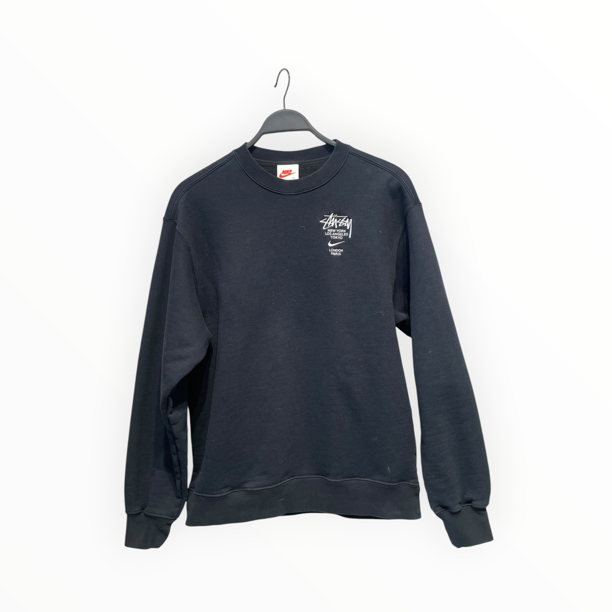 NIKE/STUSSY/Heavy Sweater/XS/Cotton/BLK/Pullover/NIKE X STUSSY INTERNATIONAL view 1