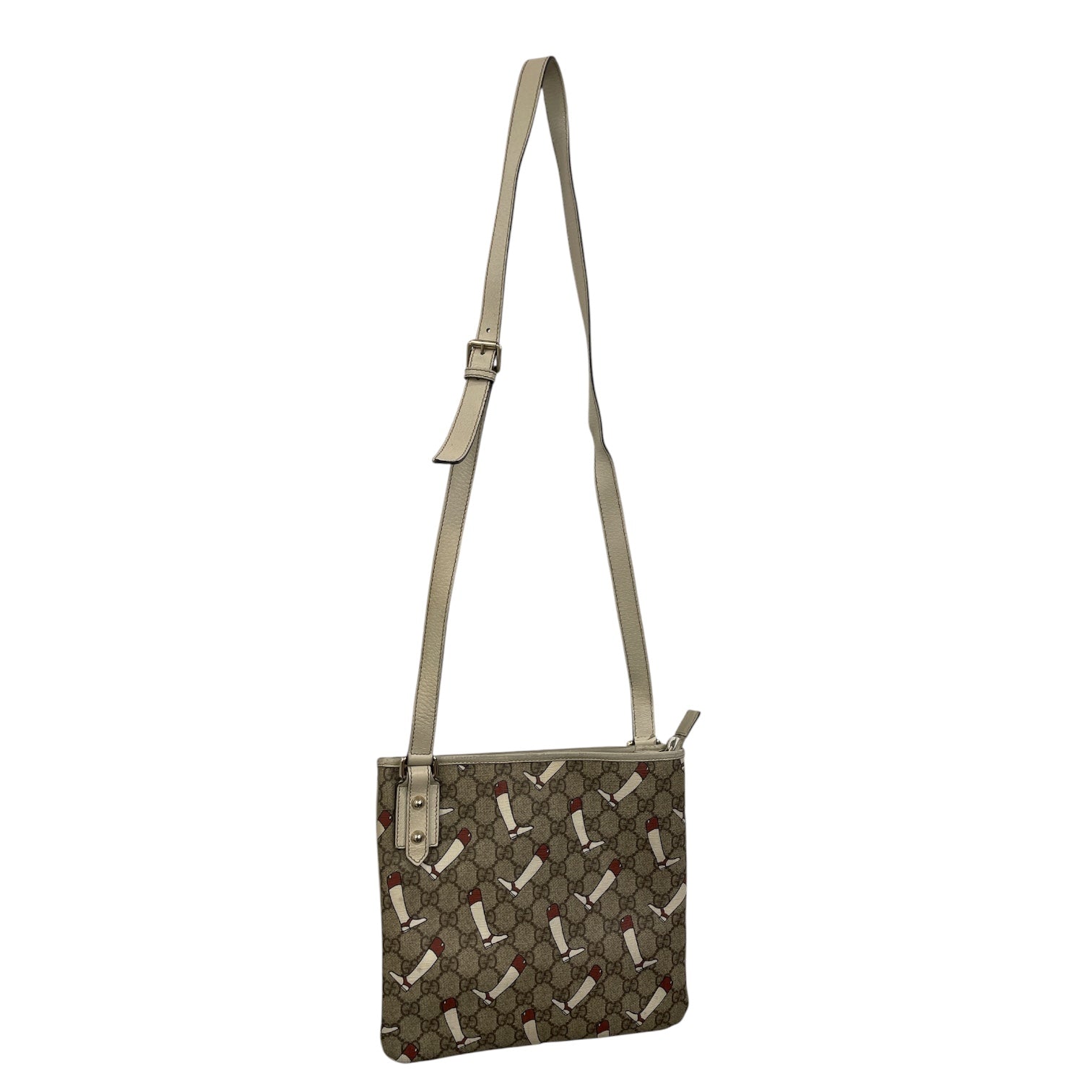 GUCCI/Tote Bag/Monogram/Leather/BEG/Cowboy boot print view 1