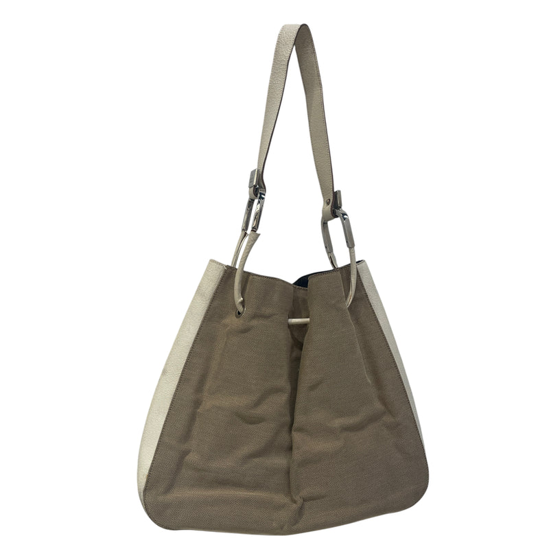 GUCCI/Hand Bag/CRM/plain canvas bucket bag