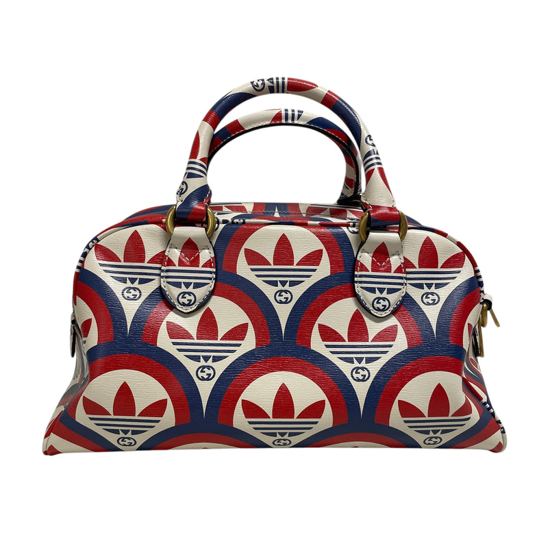GUCCI/adidas/Bag/Monogram/Leather/WHT/red and blue pattern