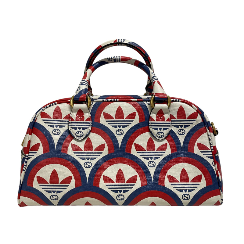 GUCCI/adidas/Bag/Monogram/Leather/WHT/red and blue pattern