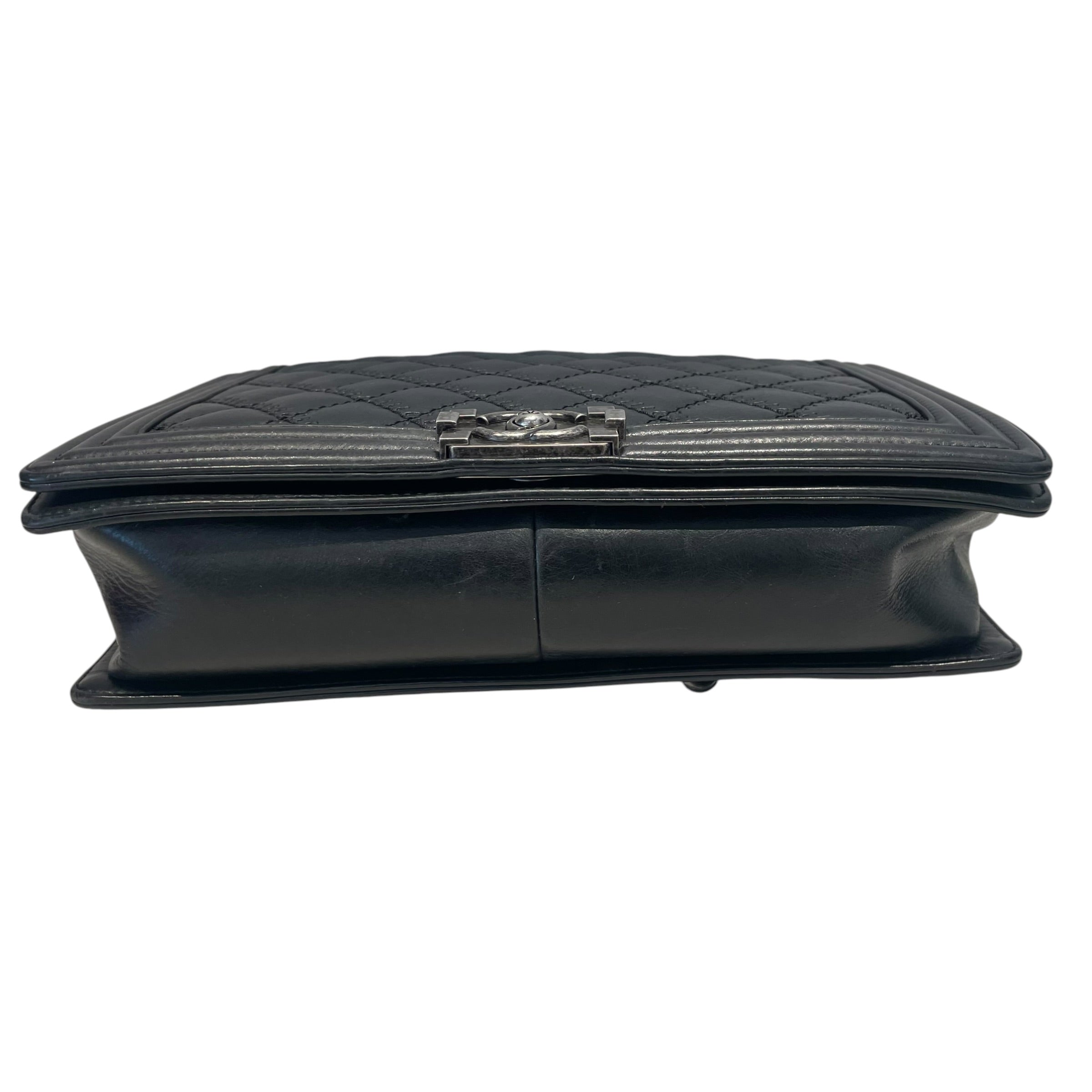 CHANEL/Cross Body Bag/Leather/BLK/Double Stitch Boy Bag view 3