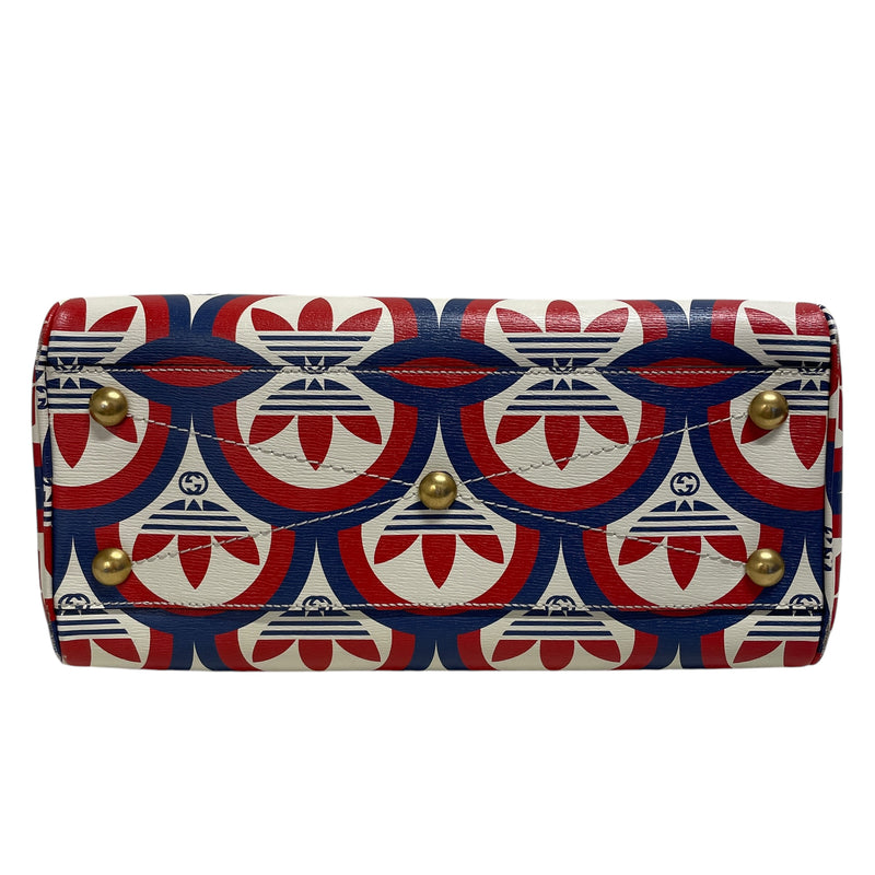 GUCCI/adidas/Bag/Monogram/Leather/WHT/red and blue pattern