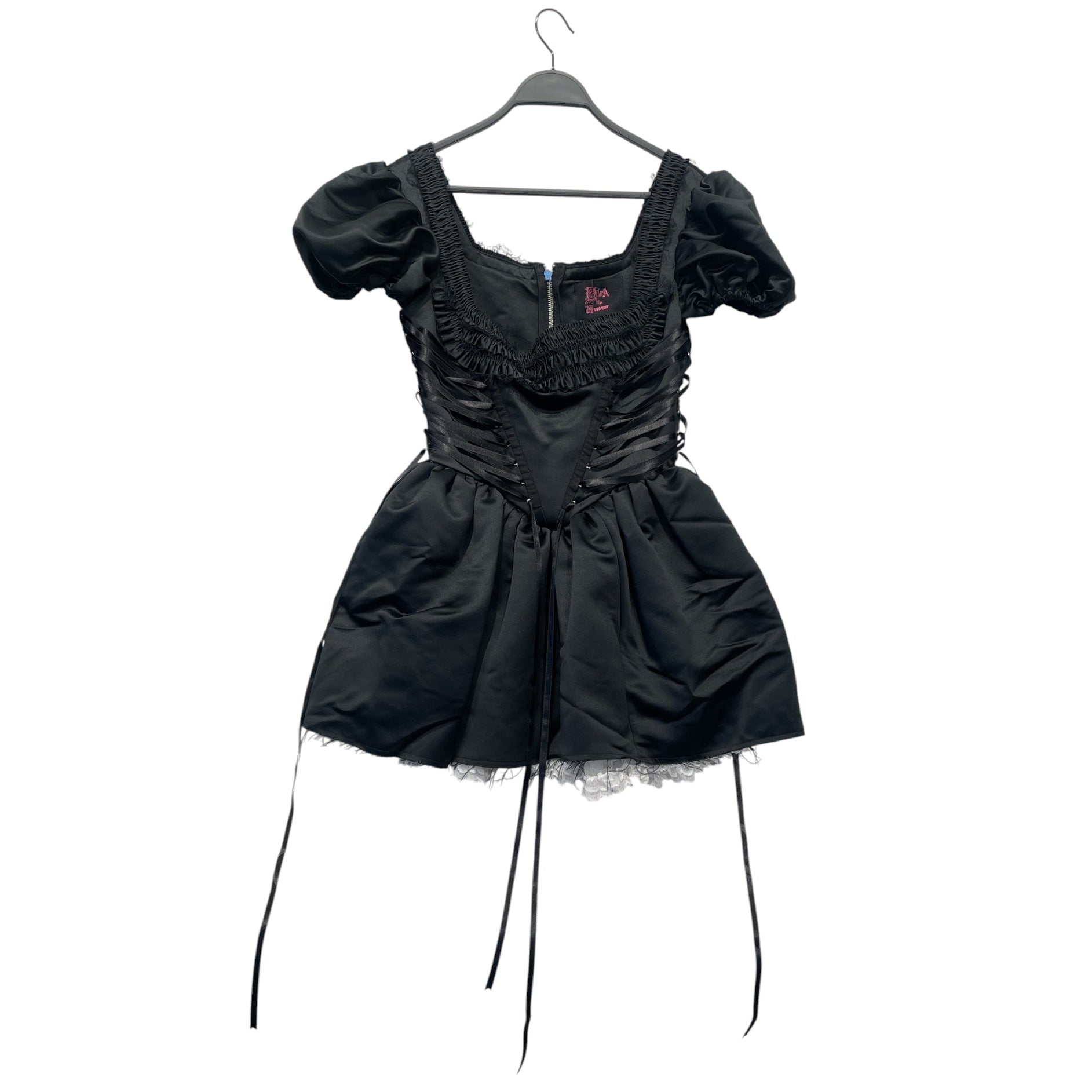 DILARA/Heaven By Marc Jacobs/SS Dress/XS/Polyester/BLK/BABY DOLL/RIBBON view 1