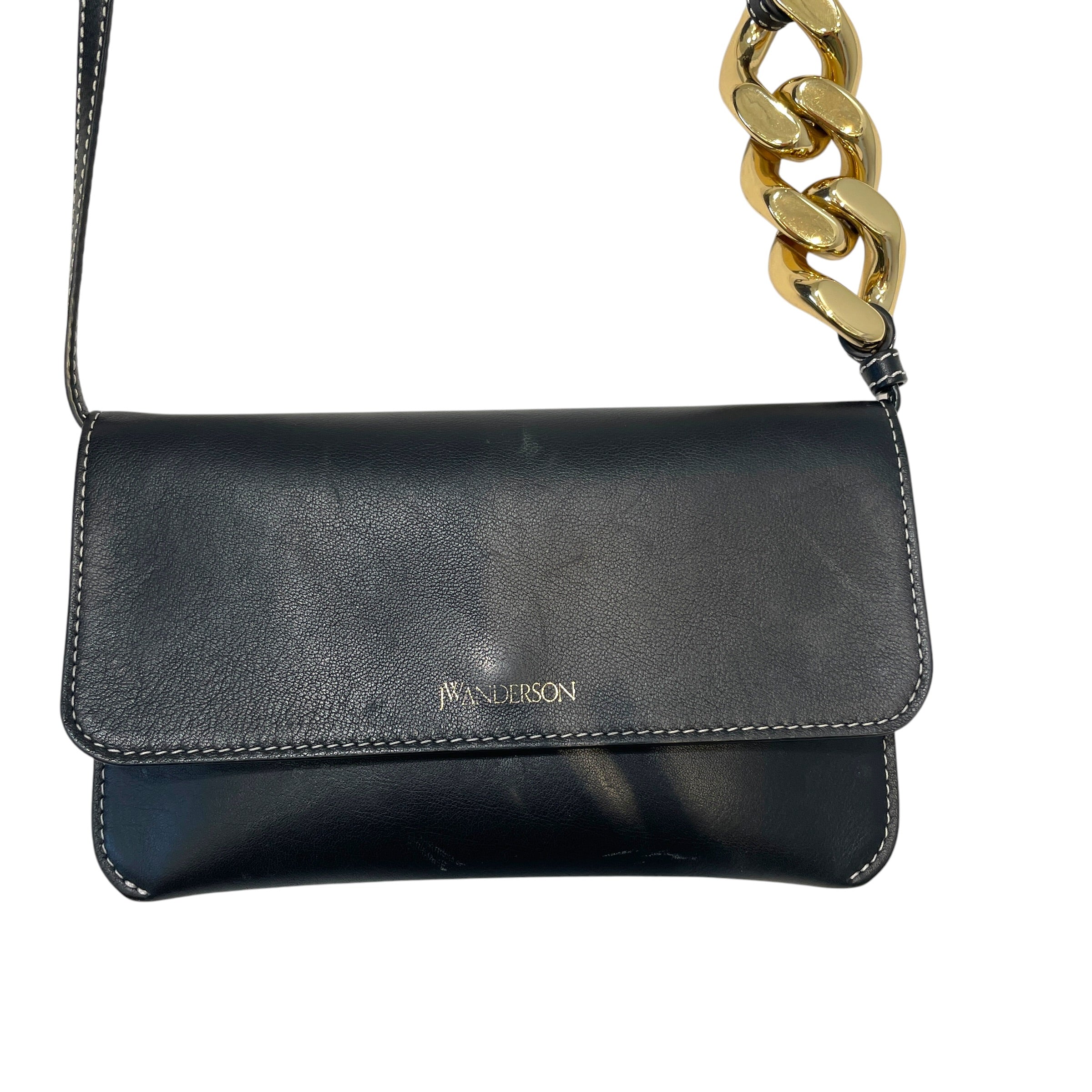 JW ANDERSON(J.W.ANDERSON)/Cross Body Bag/Leather/BLK/Chain Detail Pouch Gold view 2