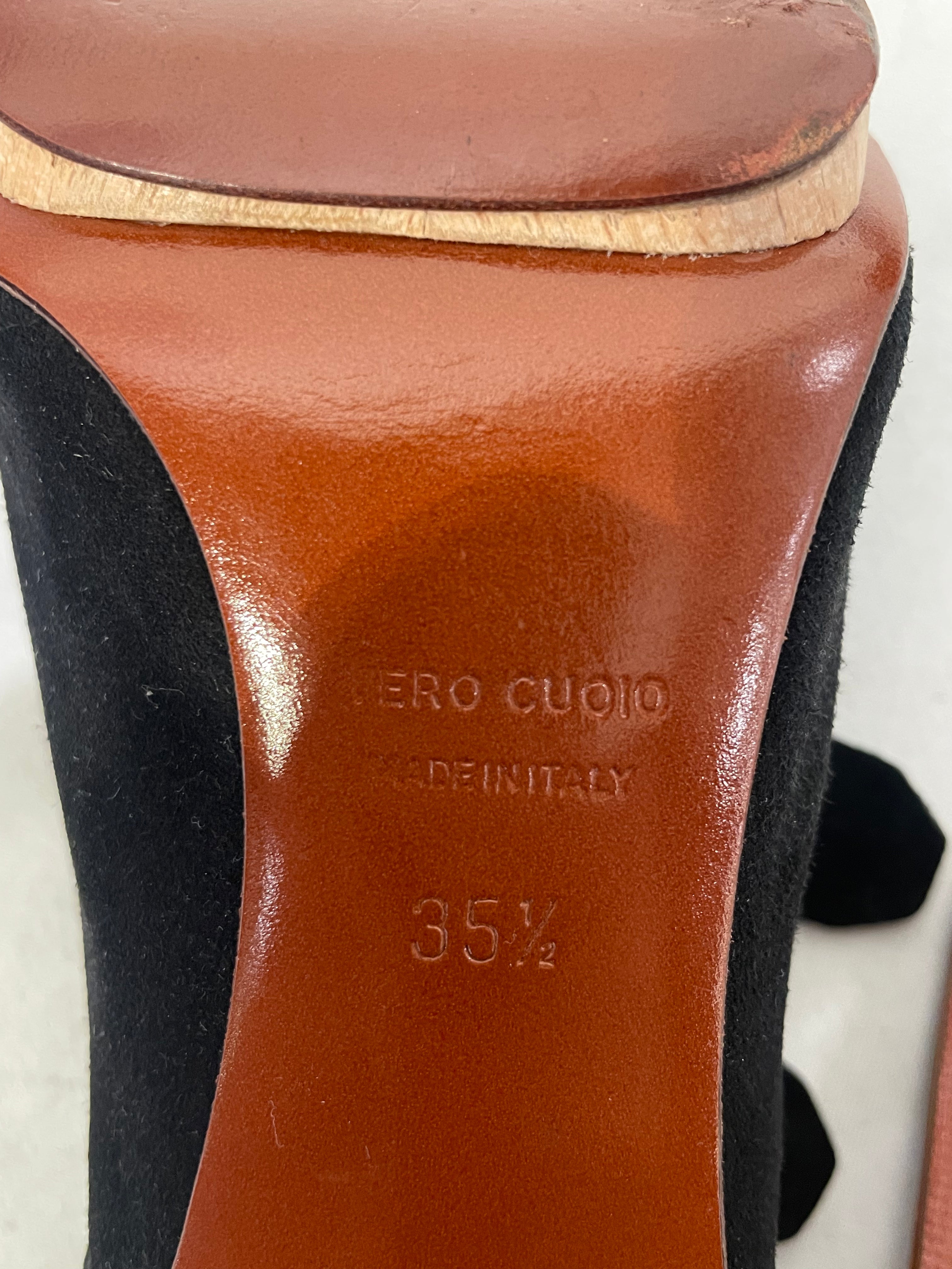 LANVIN/Heels/EU 35.5/Suede/BLK/GOLD BUCKLE view 3