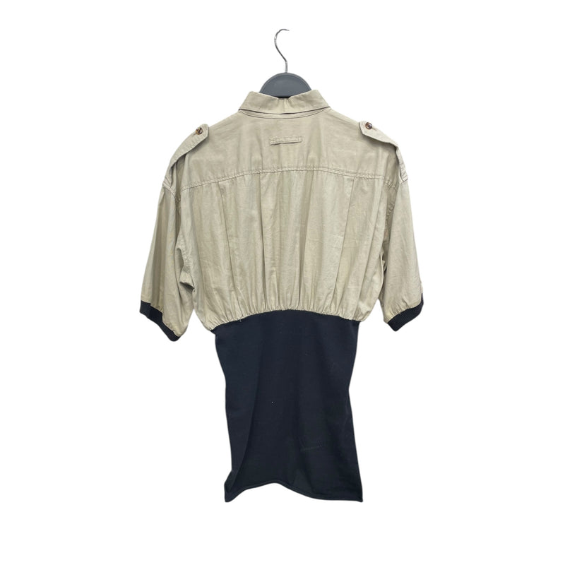 Jean Paul Gaultier/Shirt Dress/M/Cotton/BLK/Mini Length/Khaki Top