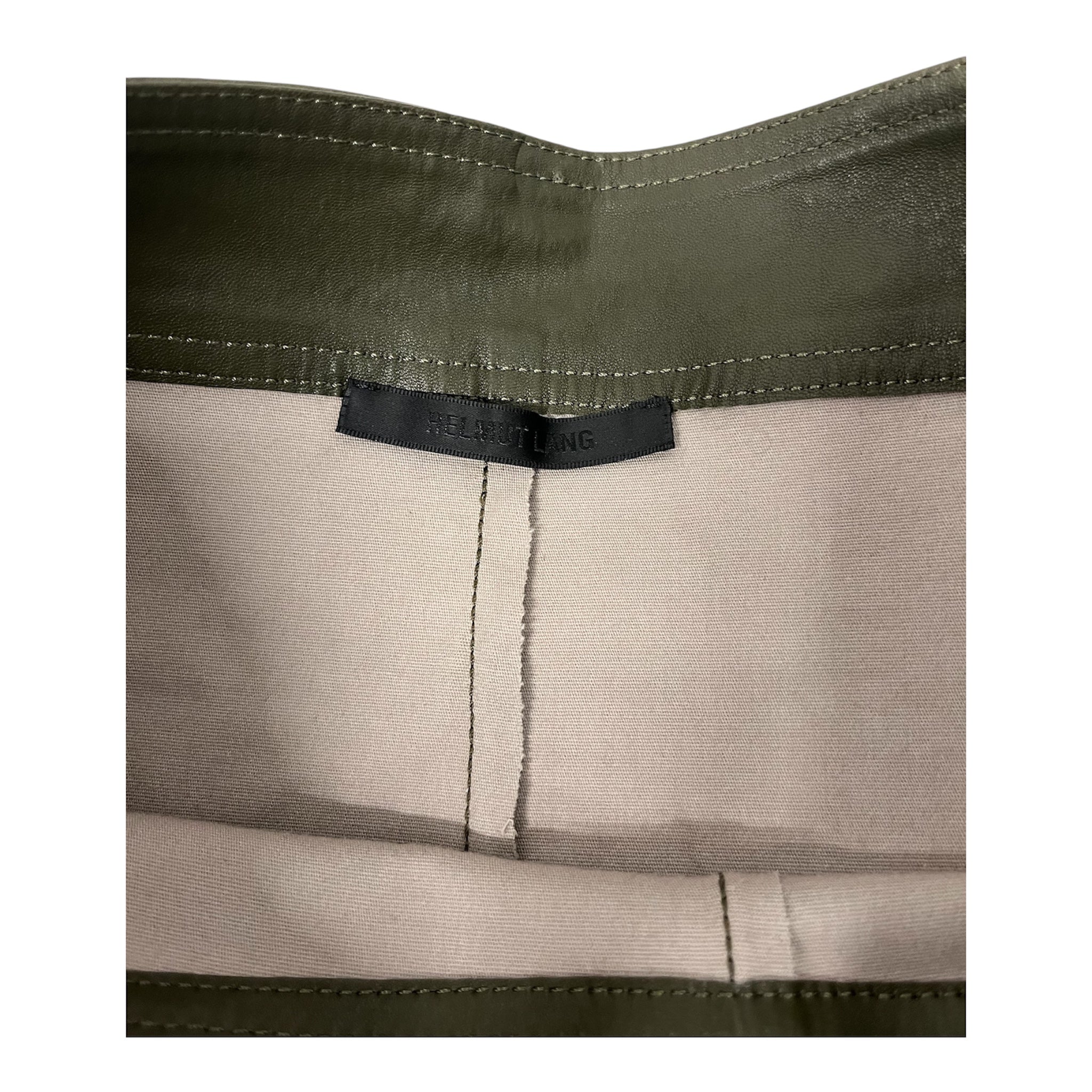 Helmut Lang/Skinny Pants/Leather/GRN/SKINNY ZIP ANKLE LEATHER PANT view 3