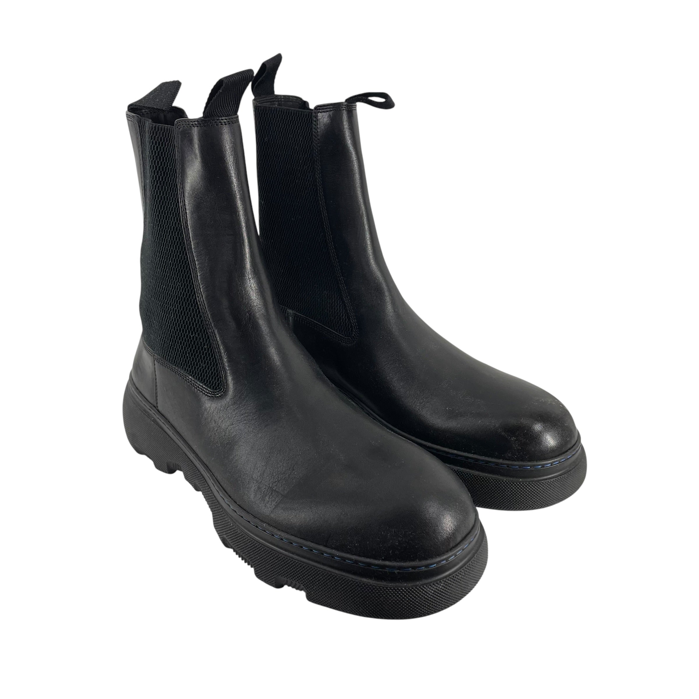 BURBERRY/Chelsea Boots/EU 45.5/Leather/BLK/CREEPER RUBBER SOLE view 1