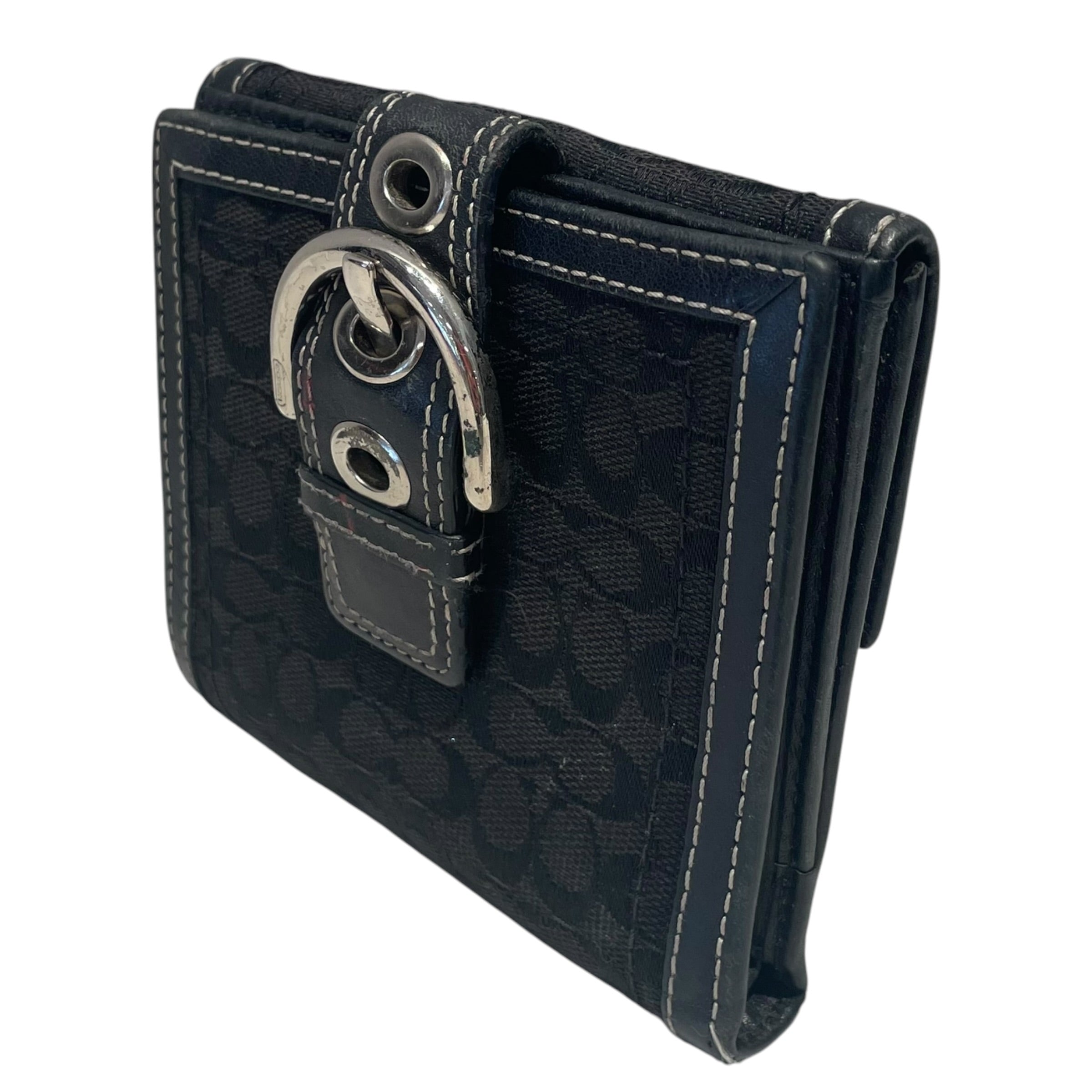 COACH/Bifold Wallet/BLK/Soho Buckle wallet with metal view 1
