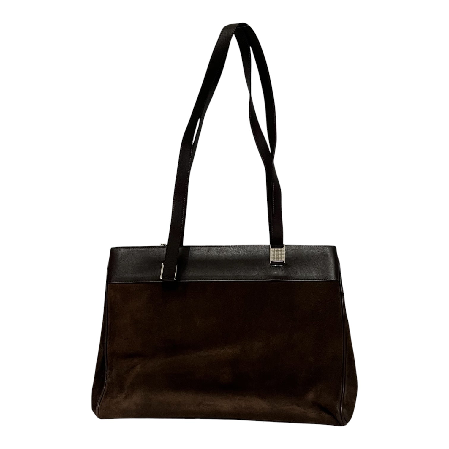 BURBERRYS/Tote Bag/Suede/BRW/vintage leather trim view 1