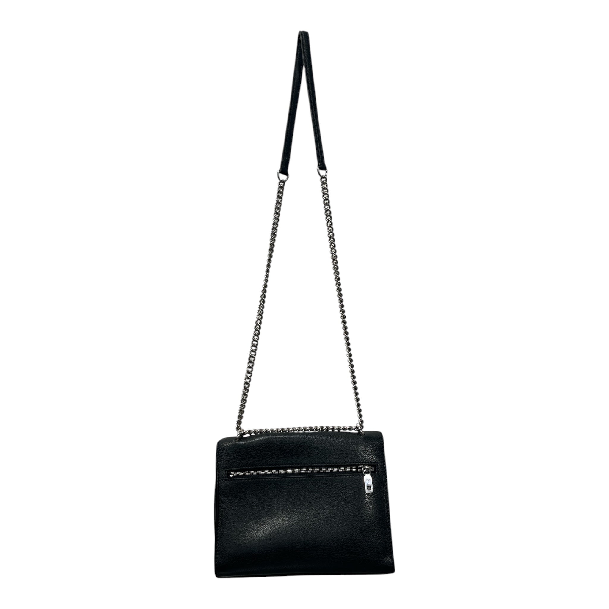 LOUIS VUITTON/Cross Body Bag/Leather/BLK/SILV CHAIN & LV view 2